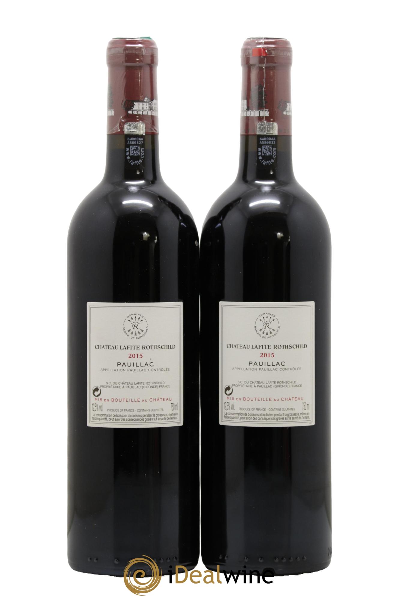Château Lafite Rothschild 1er Grand Cru Classé  2015 - Lot de 2 bouteilles - 1