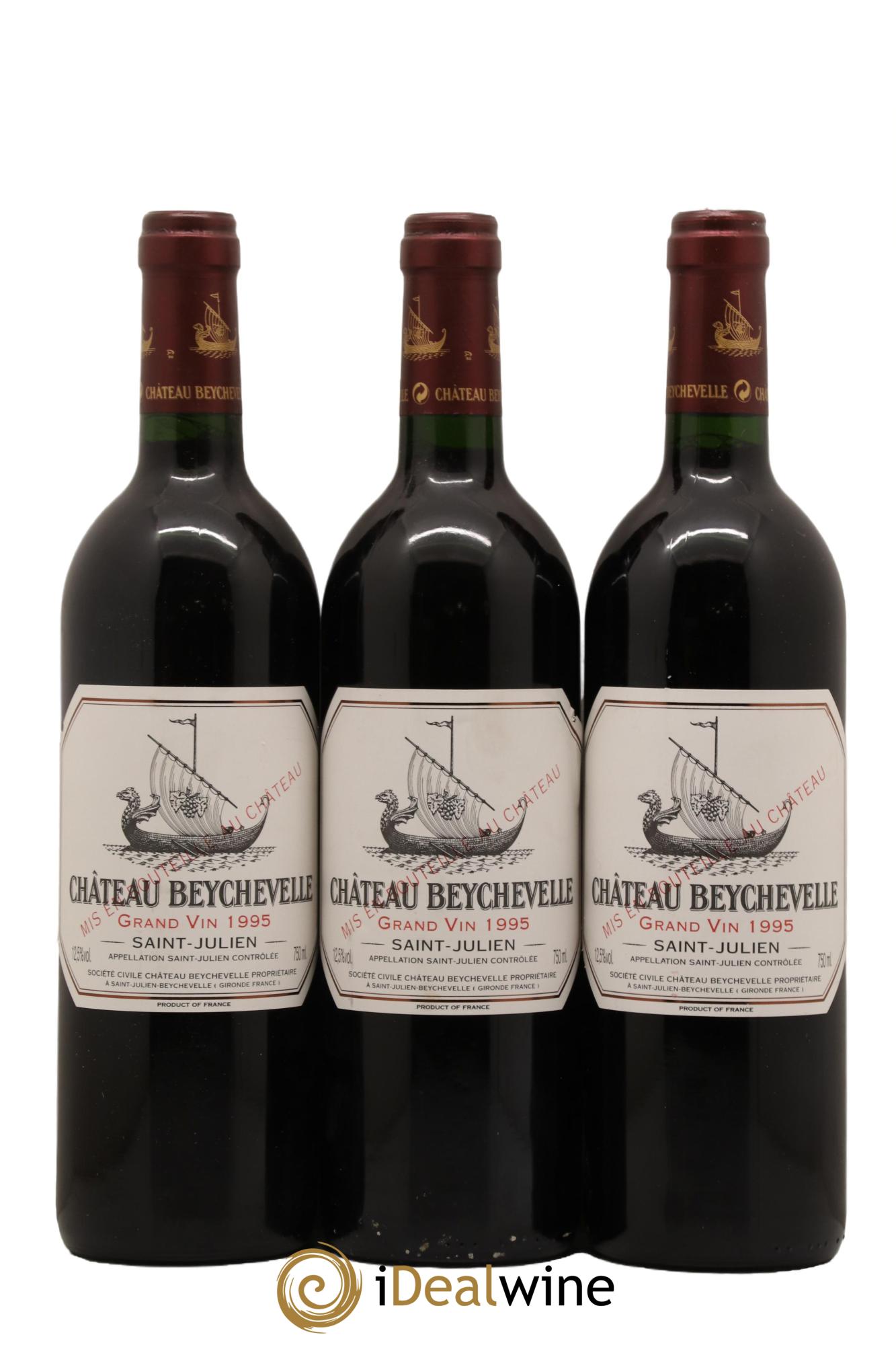 Château Beychevelle 4ème Grand Cru Classé 1995 - Lot de 3 bouteilles - 0