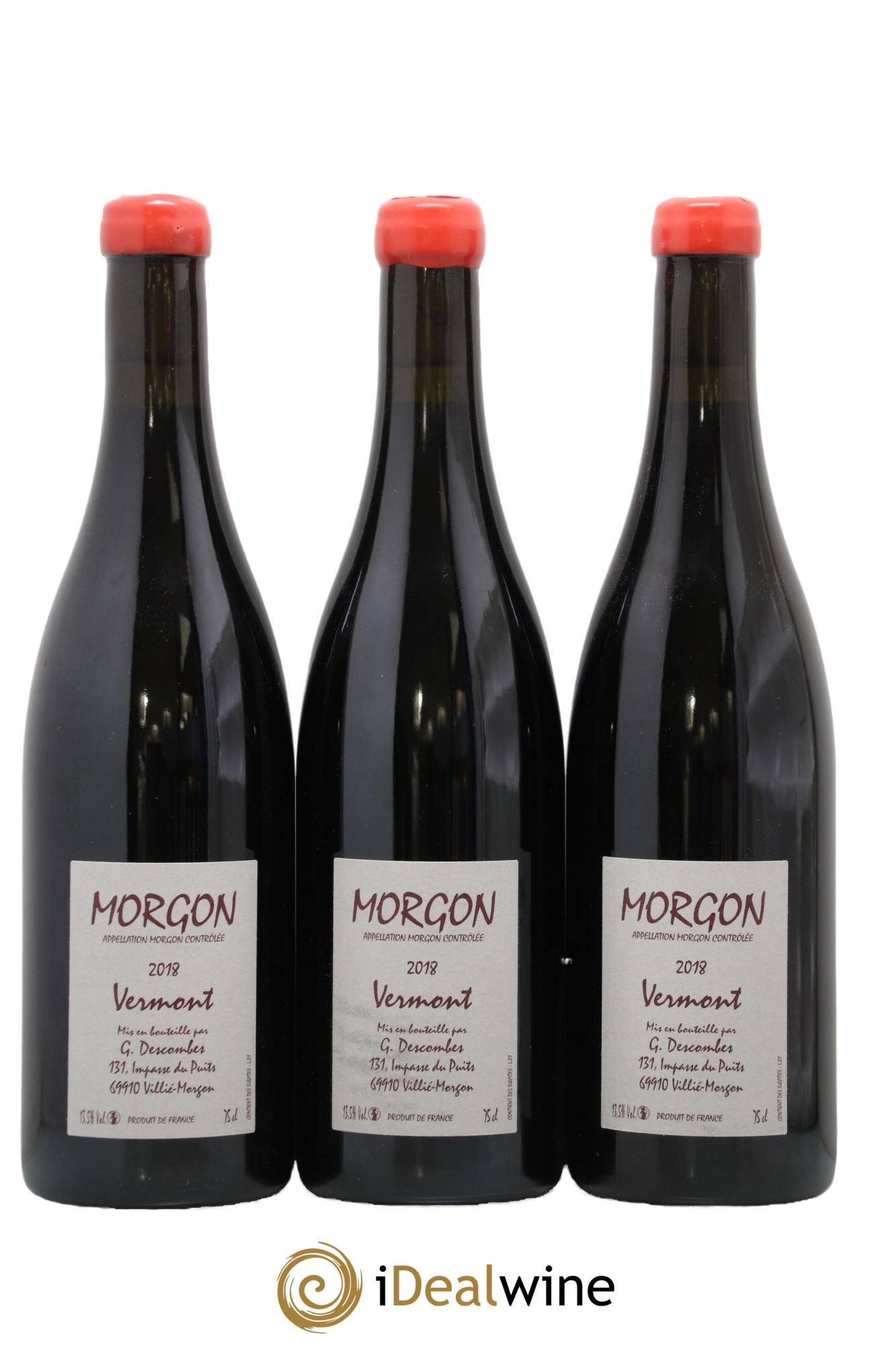 Morgon Cuvée Vermont Georges Descombes (Domaine) 2018 - Lot de 3 bouteilles - 0