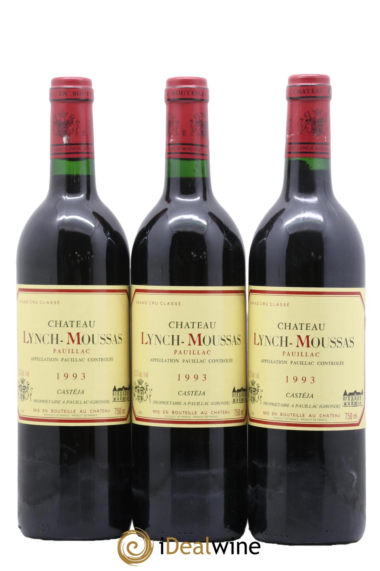 Château Lynch Moussas 5ème Grand Cru Classé 1993 - Posten von 6 Flaschen - 2