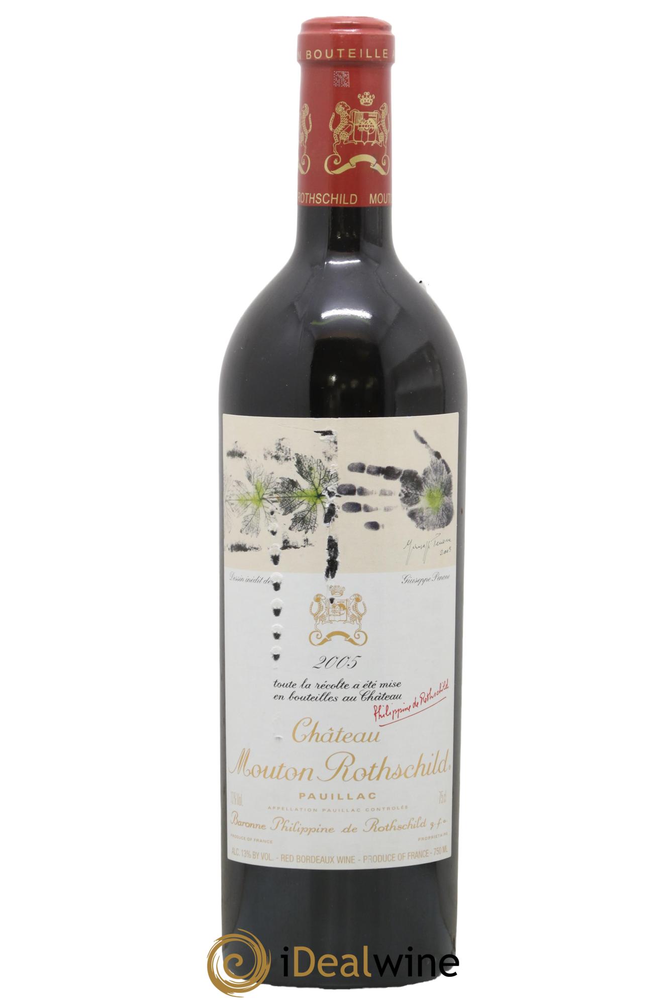 Château Mouton Rothschild 1er Grand Cru Classé 2005 - Lot de 1 bouteille - 0