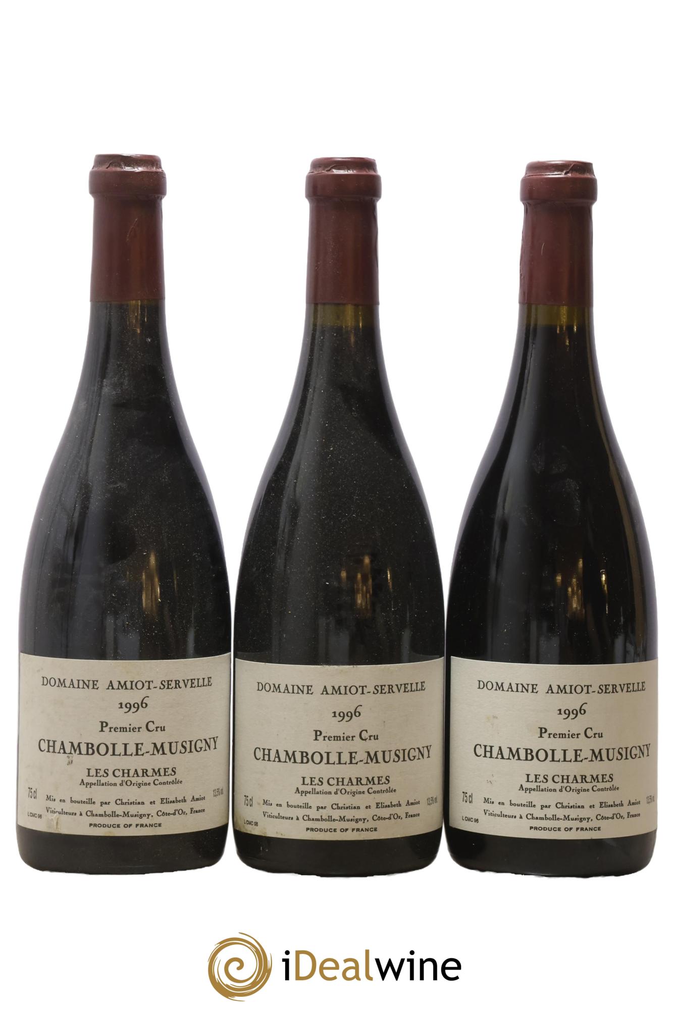 Chambolle-Musigny 1er Cru Les Charmes Amiot-Servelle 1996 - Lot de 3 bouteilles - 0