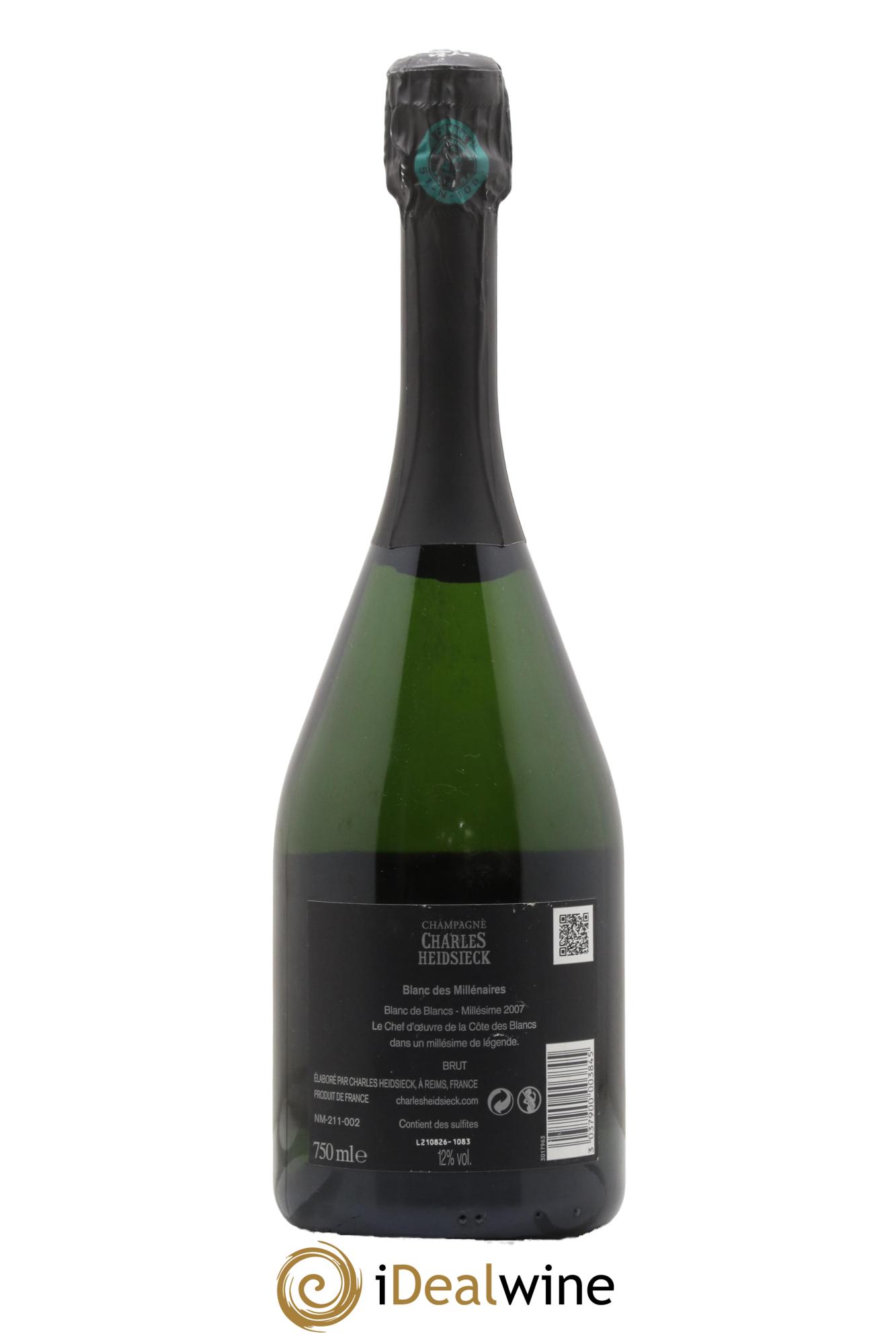 Blanc de Blancs Blanc des Millénaires Brut Charles Heidsieck 2007 - Lot de 1 bouteille - 1