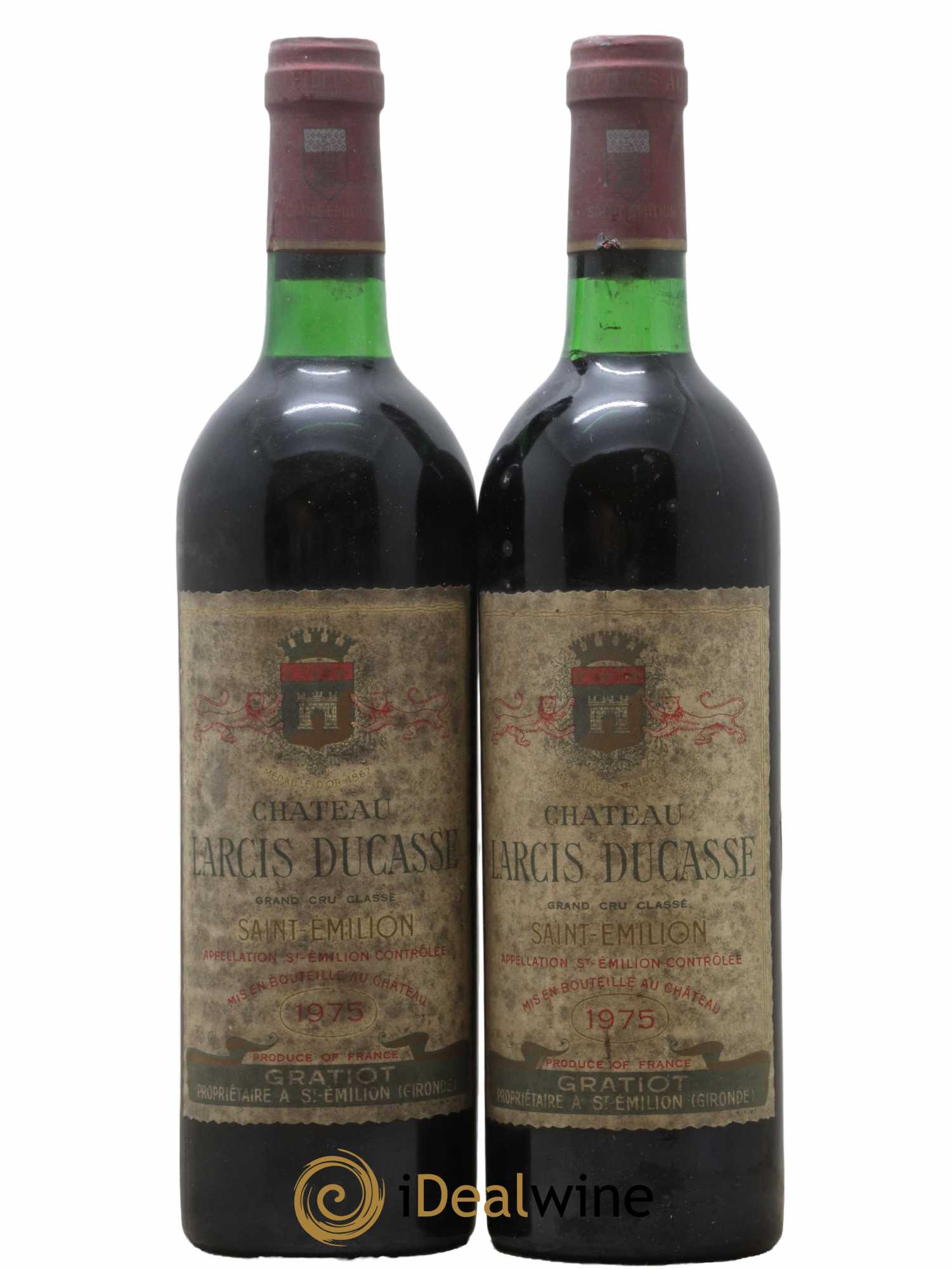 Château Larcis Ducasse 1er Grand Cru Classé B 1975 - Lot de 2 bouteilles - 0