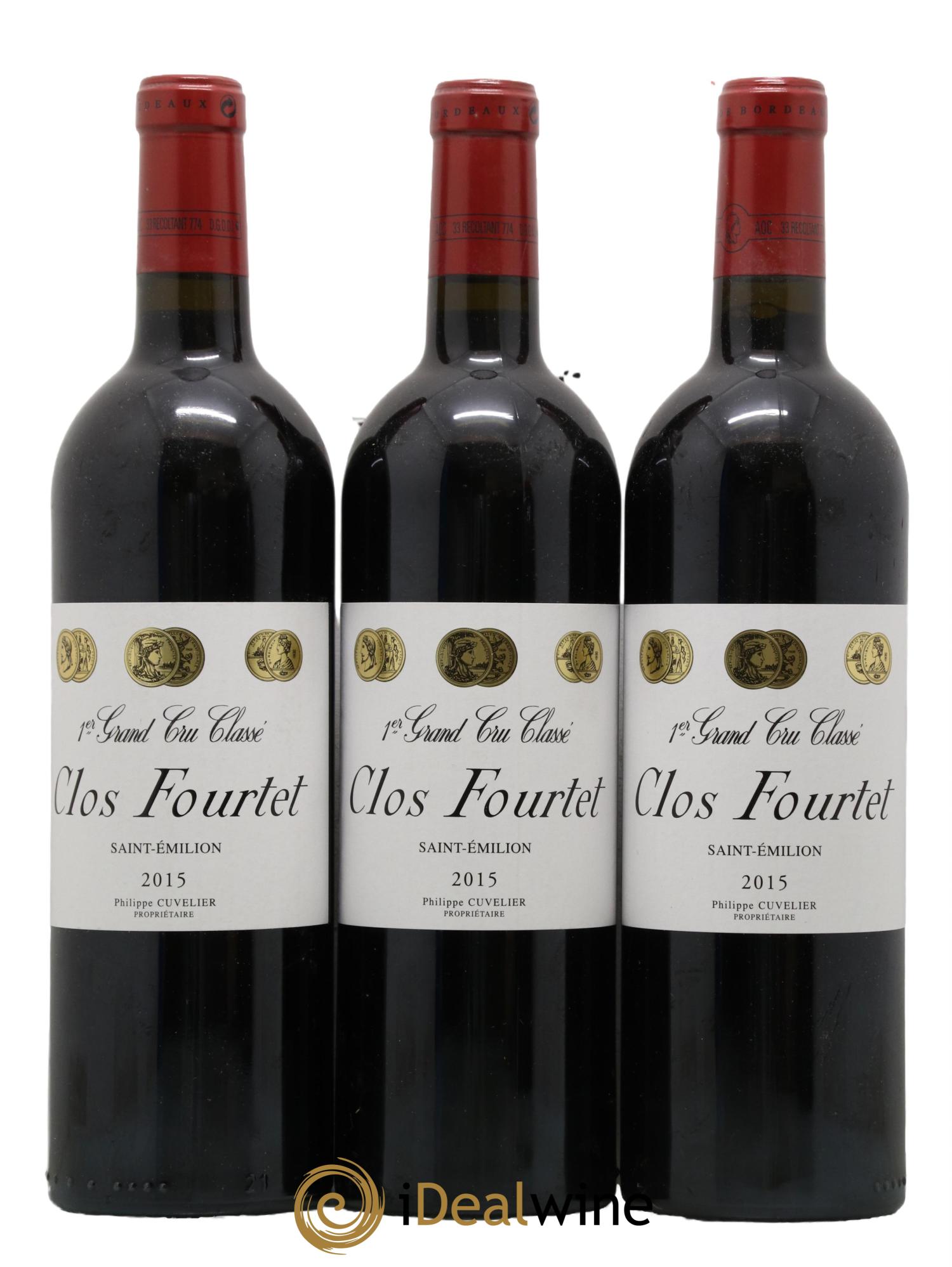 Clos Fourtet 1er Grand Cru Classé B 2015 - Lot de 3 bouteilles - 0