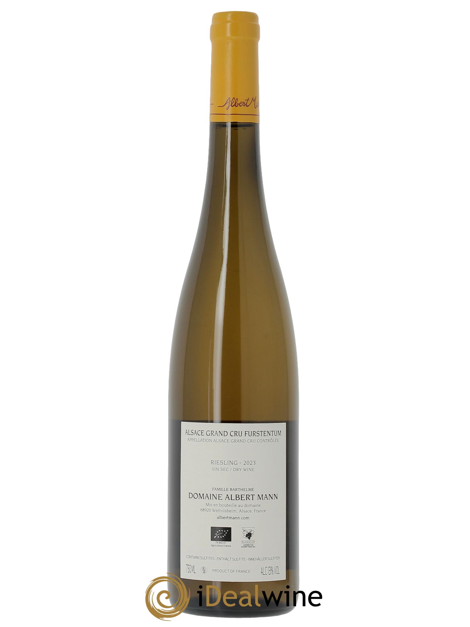 Alsace Riesling Grand Cru Furstentum Albert Mann  2023 - Lot de 1 bouteille - 1