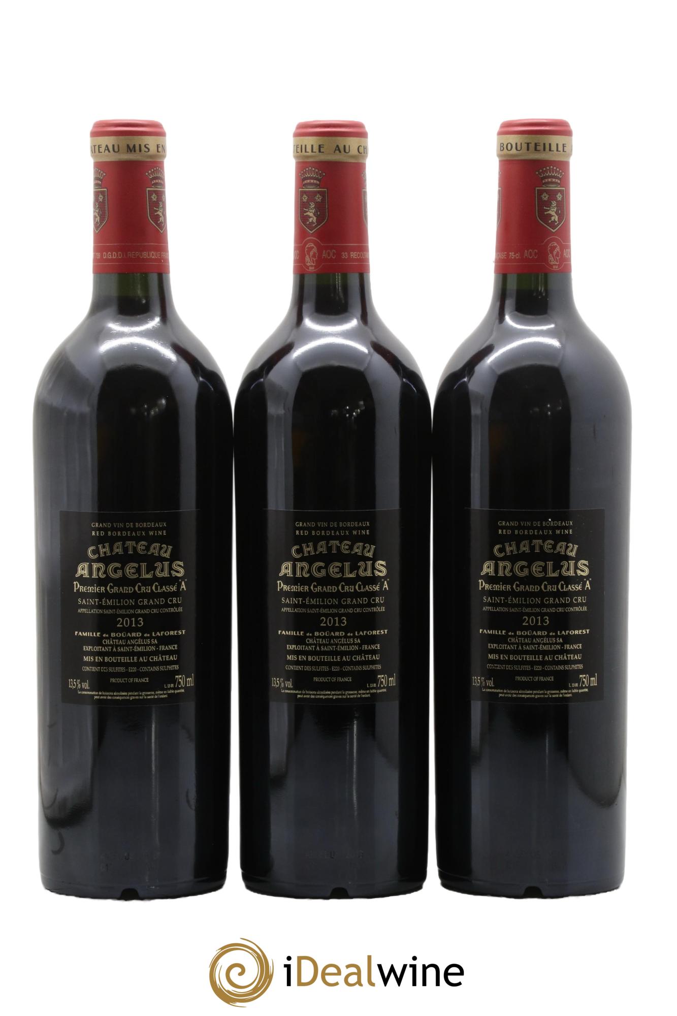 Château Angélus 1er Grand Cru Classé A 2013 - Lot de 3 bouteilles - 1