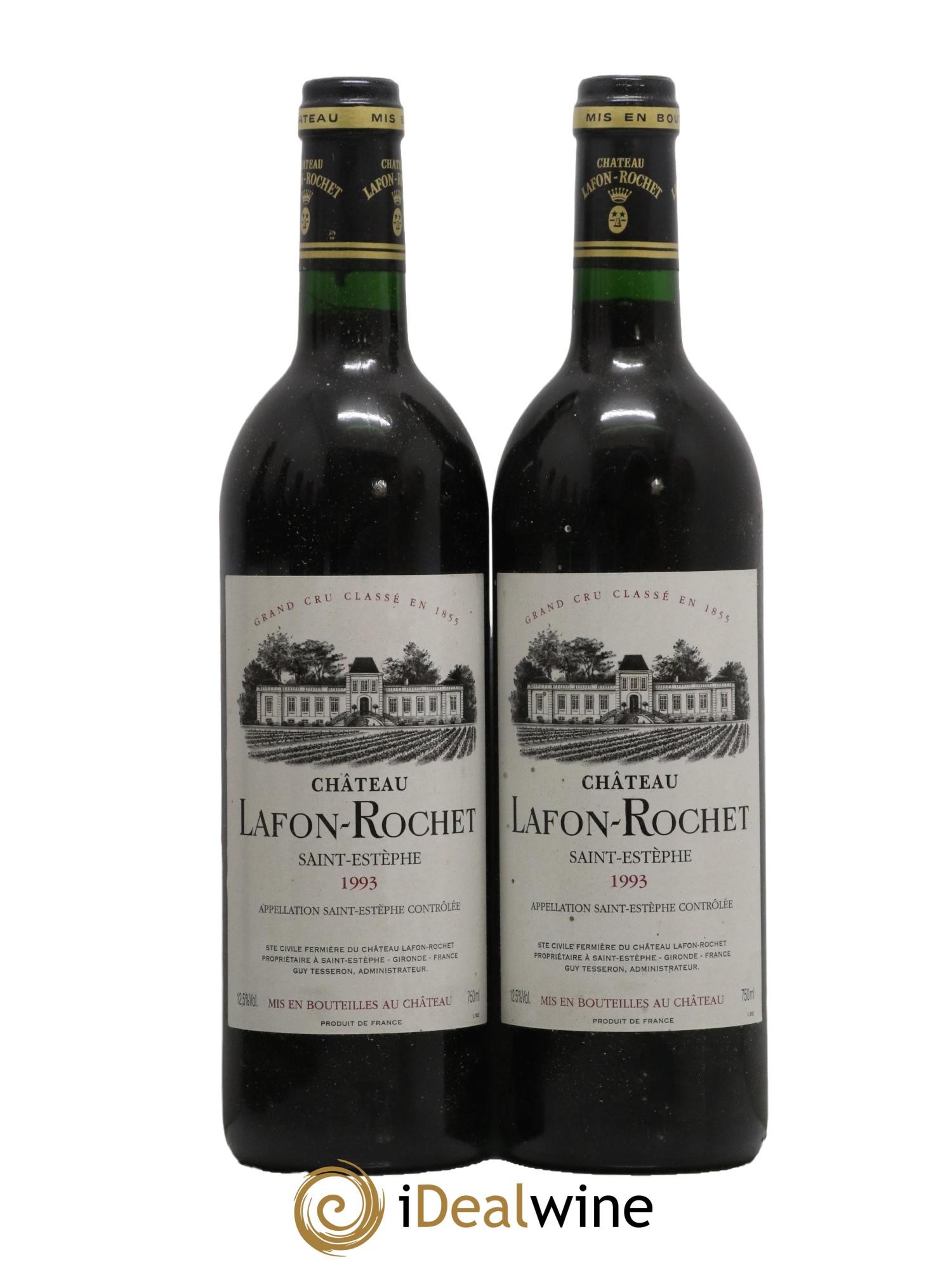 Château Lafon Rochet 4ème Grand Cru Classé 1993 - Lot de 2 bouteilles - 0
