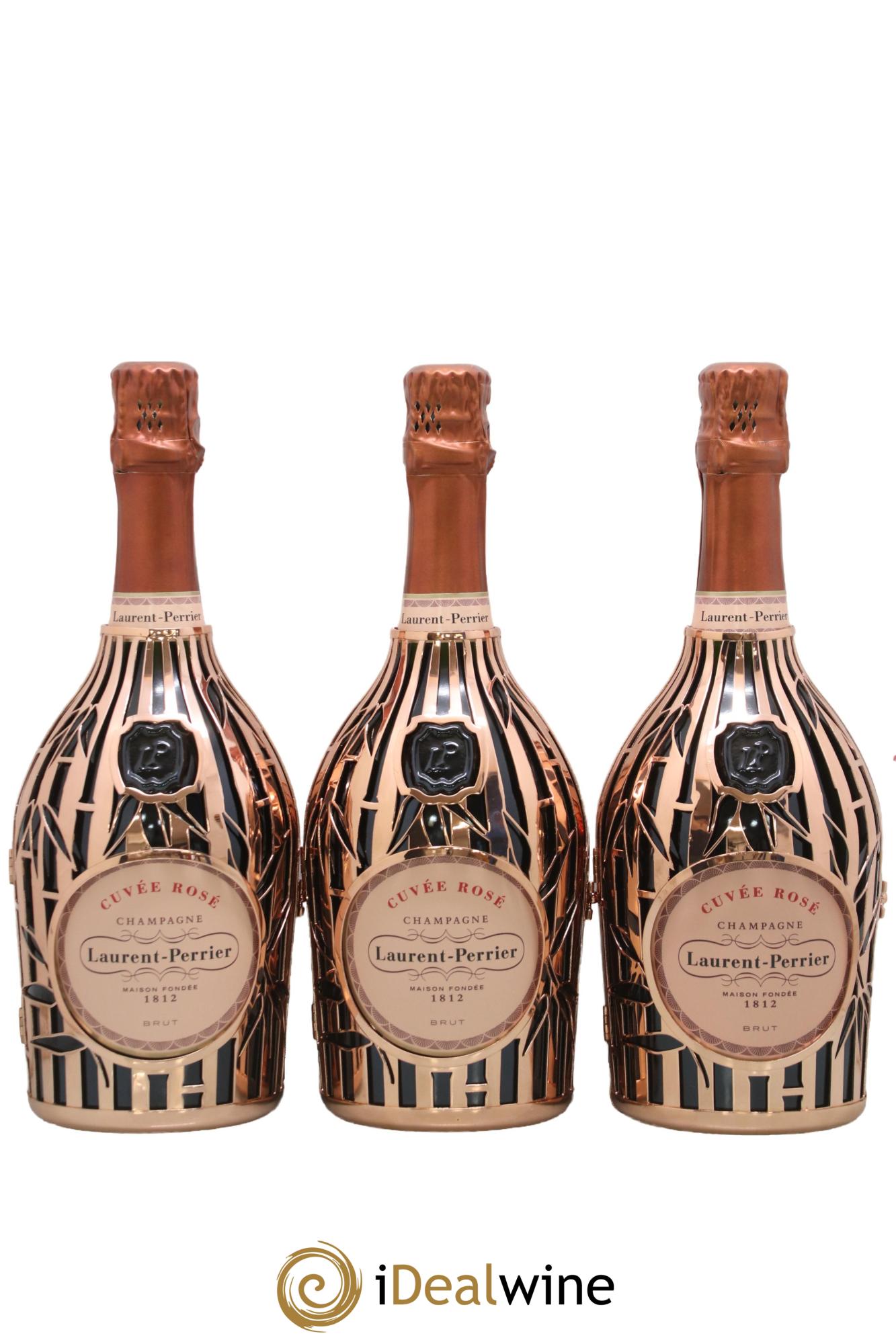 Champagne - Brut La Cuvée Rosé Metal Robe Constellation Laurent Perrier - Lot de 3 bouteilles - 0
