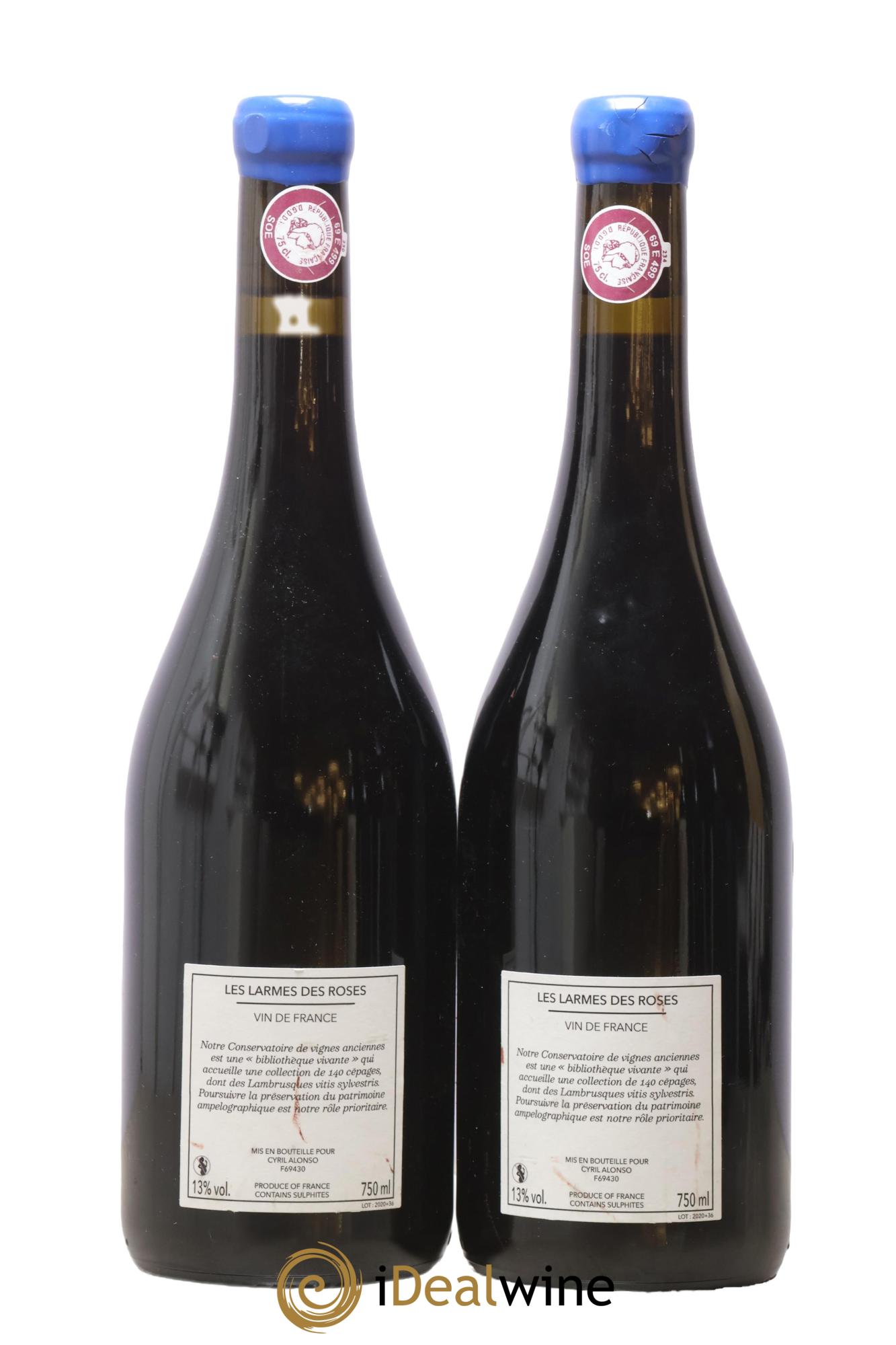 Vin de France Larmes des Roses 36 mois Cyril Alonso 2020 - Lotto di 2 bottiglie - 1