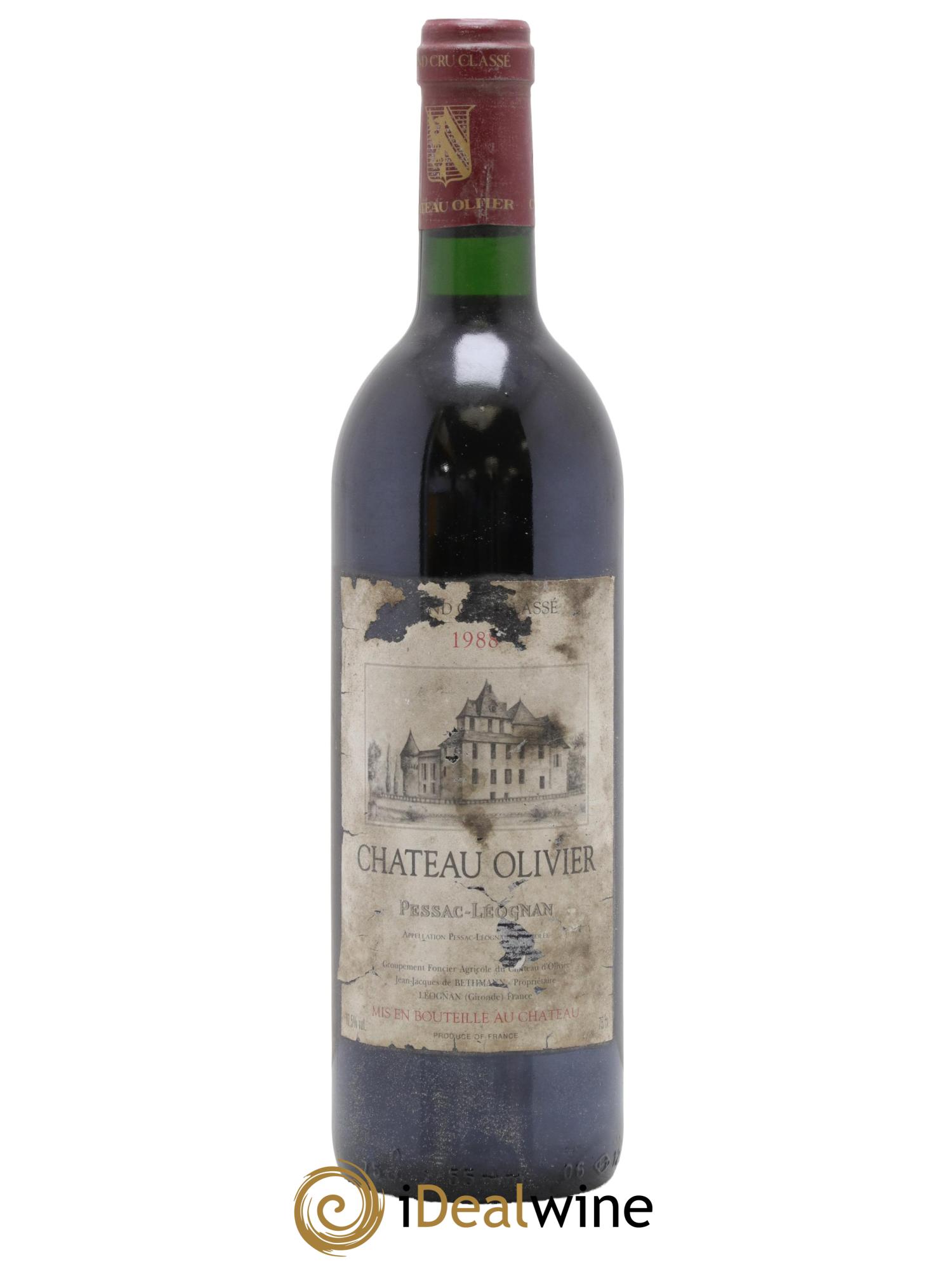 Château Olivier Cru Classé de Graves 1988 - Lot of 1 bottle - 0