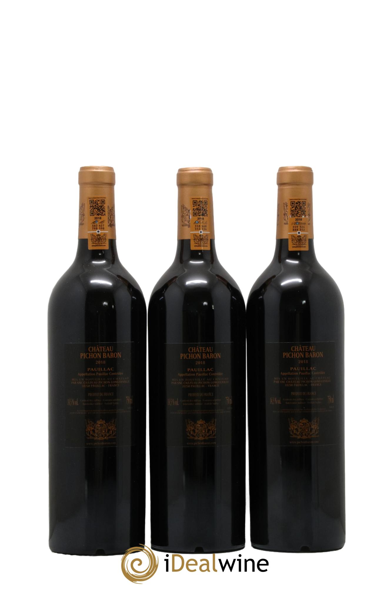 Pichon Longueville Baron 2ème Grand Cru Classé  2018 - Lotto di 6 bottiglie - 4