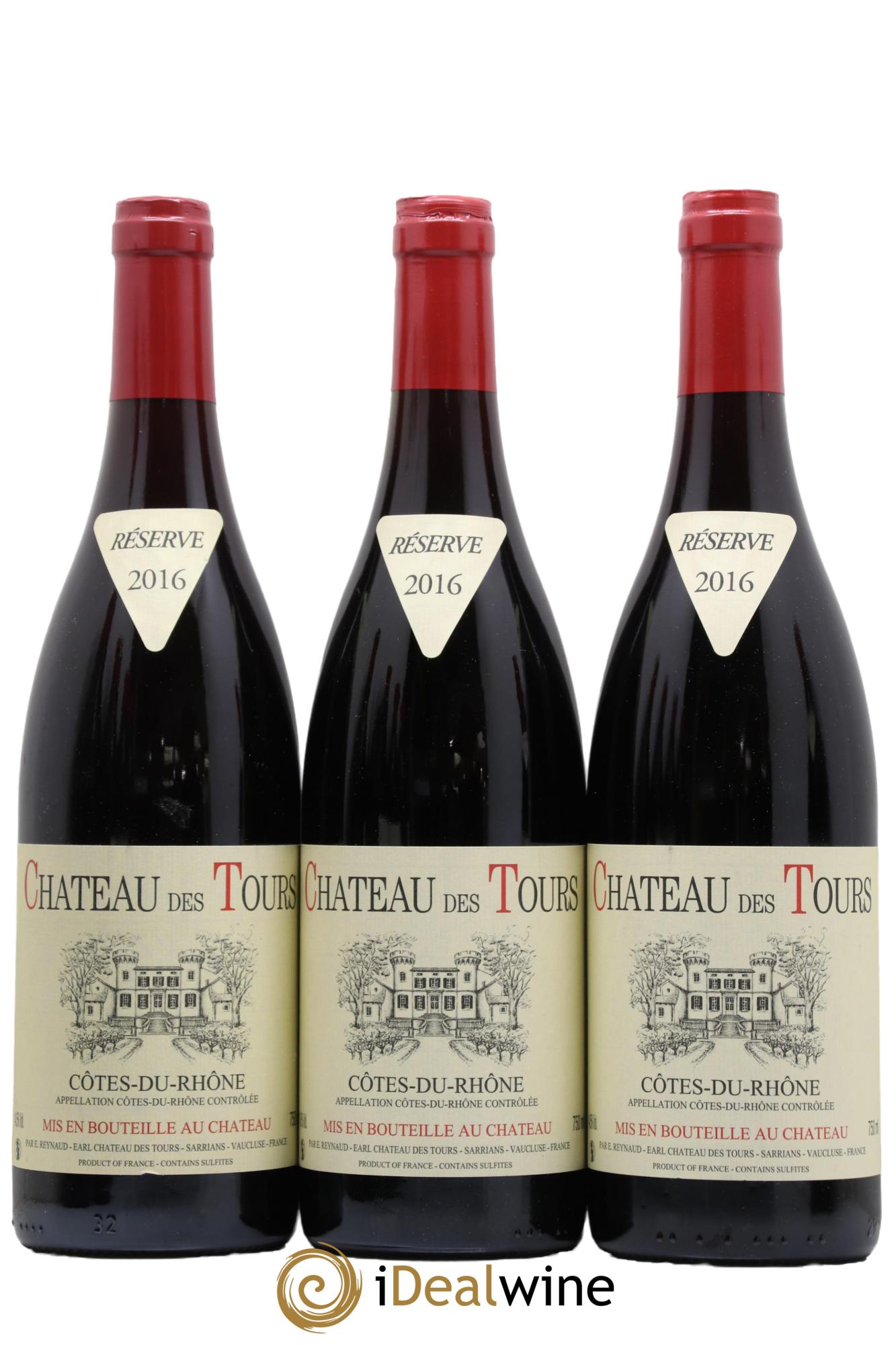 Côtes-du-Rhône Château des Tours Emmanuel Reynaud 2016 - Lot de 3 bouteilles - 0