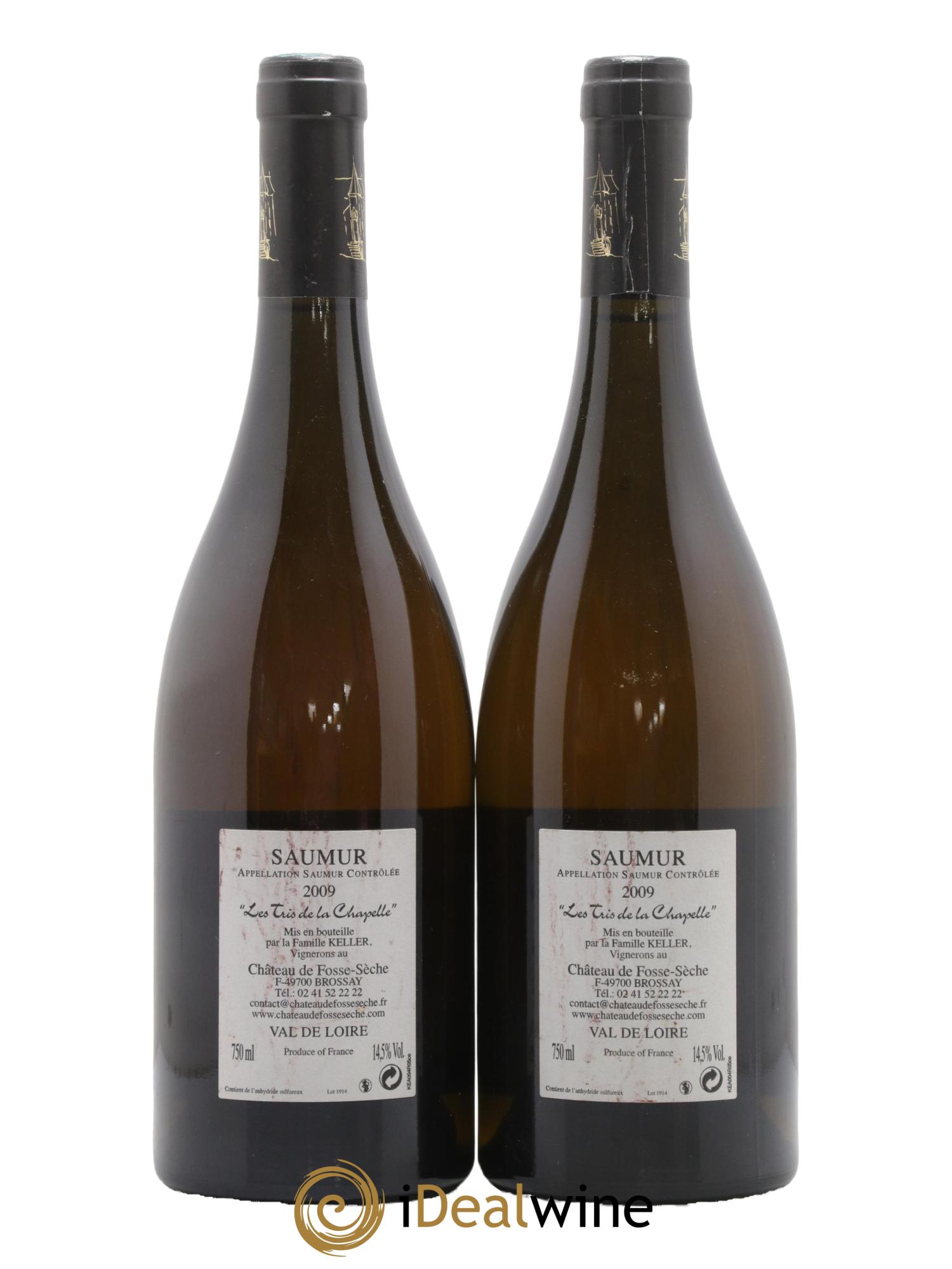 Saumur Les Tris de Chapelle Château de Fosse Sèche 2009 - Lot of 2 bottles - 1