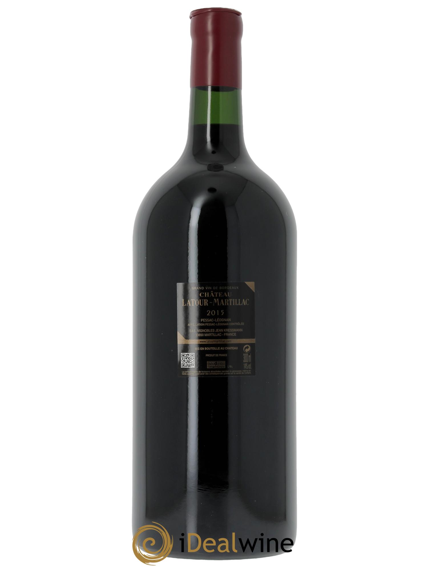 Château Latour-Martillac Cru Classé de Graves  2015 - Lot of 1 double magnum - 2