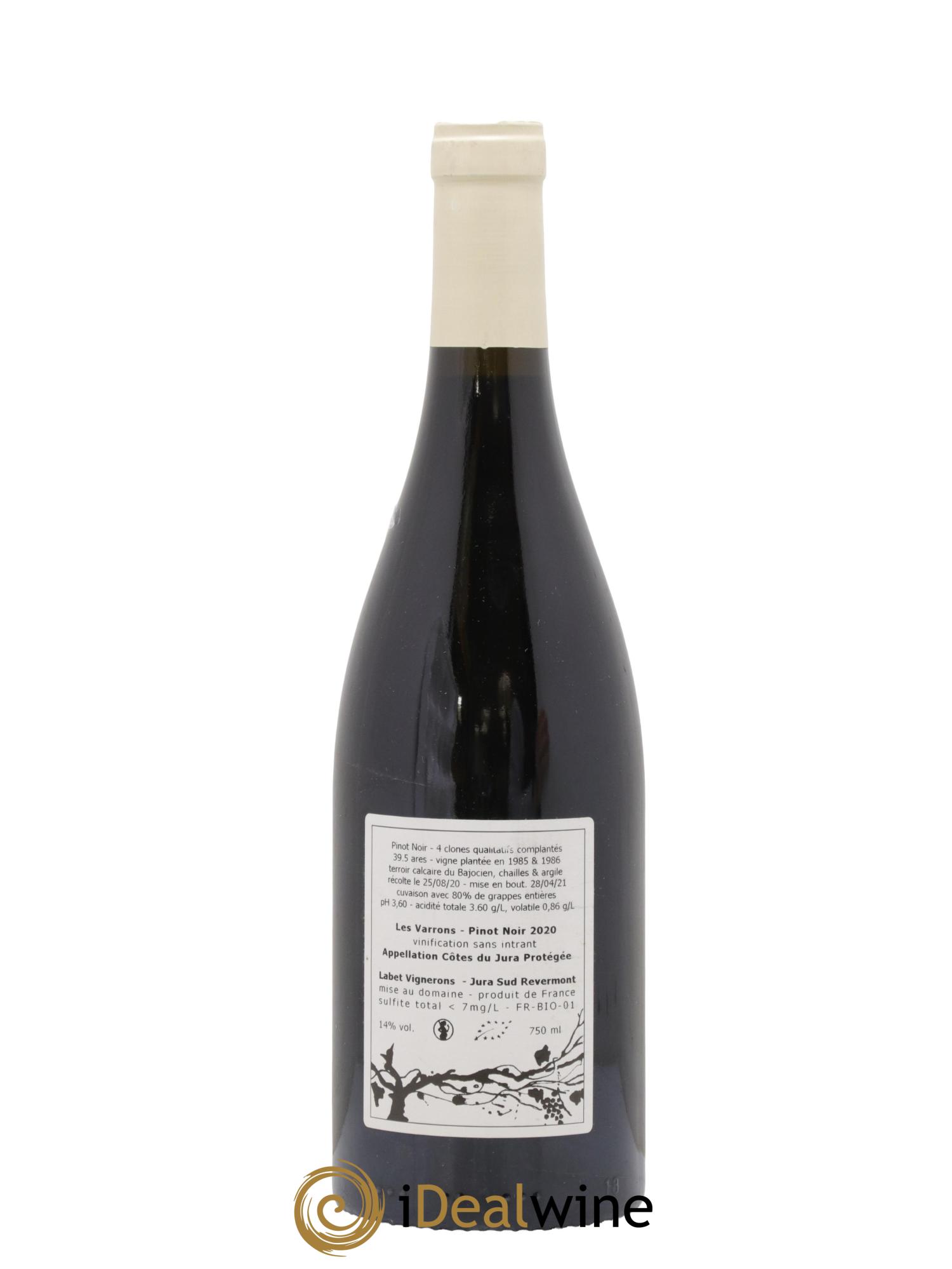 Côtes du Jura Pinot Noir Les Varrons Romain - Julien - Charline Labet 2020 - Lot de 1 bouteille - 1
