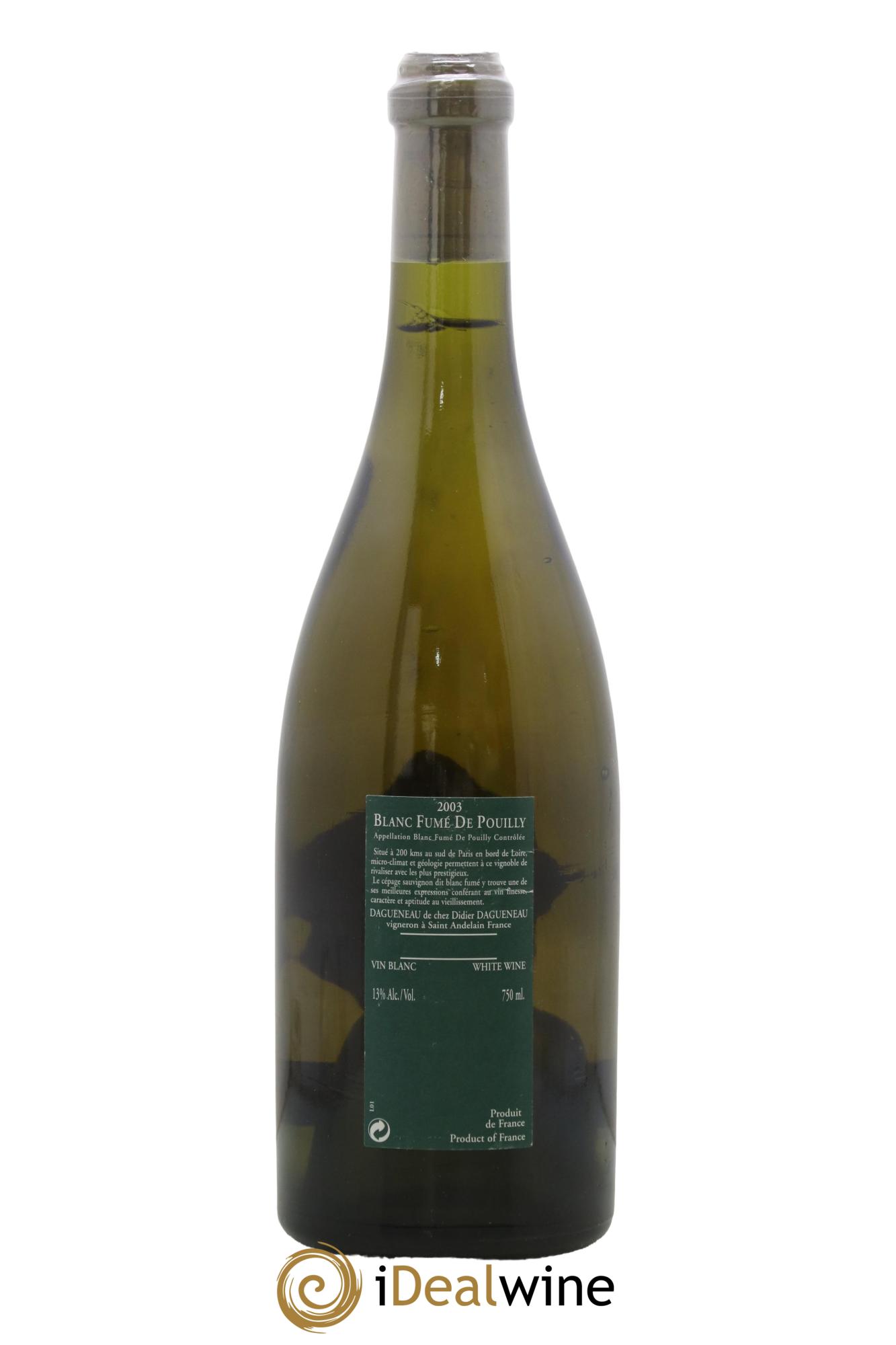 Vin de France (anciennement Pouilly-Fumé) Silex Dagueneau (Domaine Didier - Louis-Benjamin)  2003 - Lot of 1 bottle - 1
