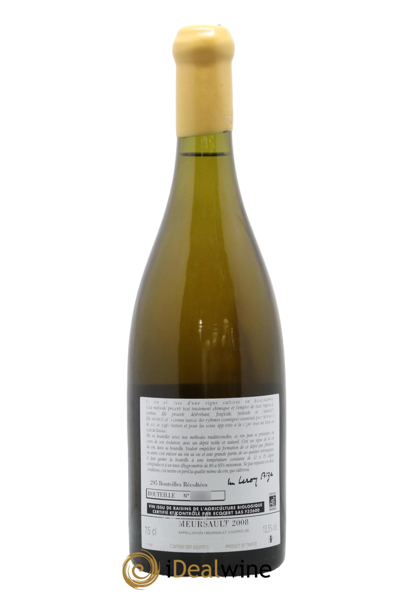 Meursault d'Auvenay (Domaine) 2008 - Lot de 1 bouteille - 1