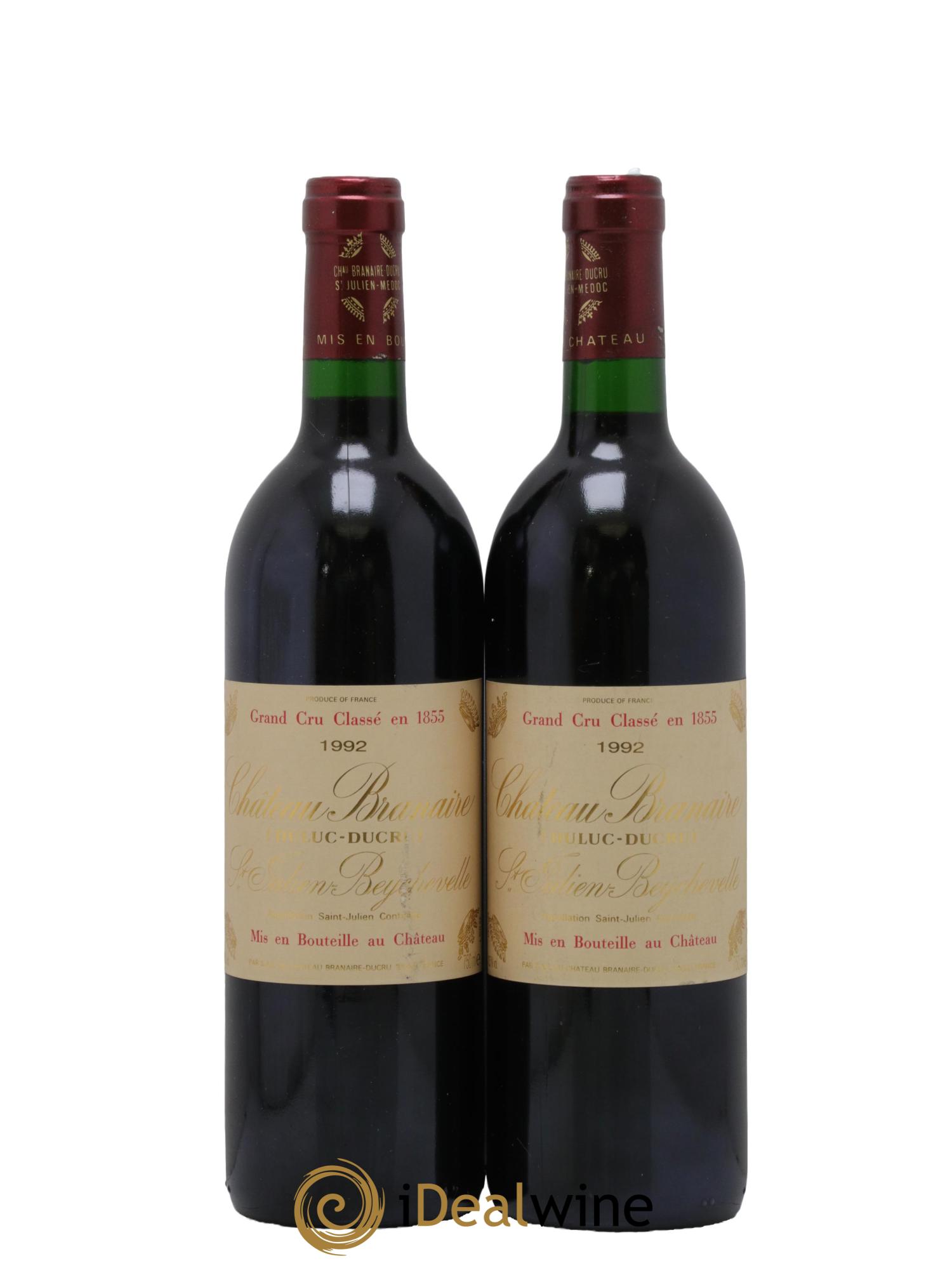Château Branaire Ducru 4ème Grand Cru Classé 1992 - Lot de 2 bouteilles - 0