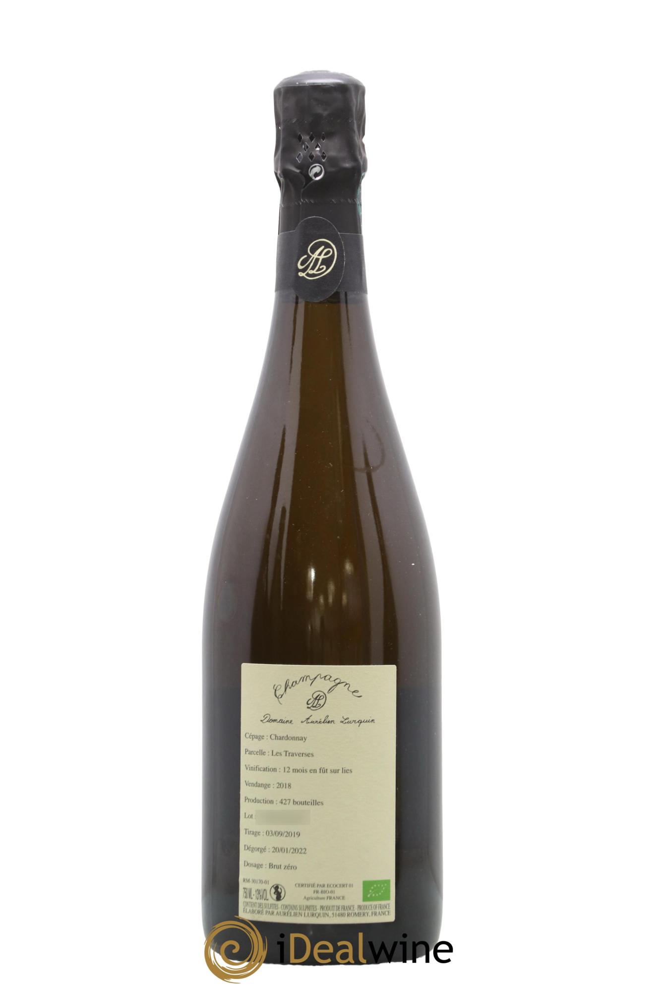 Chardonnay Les Traverses Aurélien Lurquin 2018 - Lot de 1 bouteille - 1