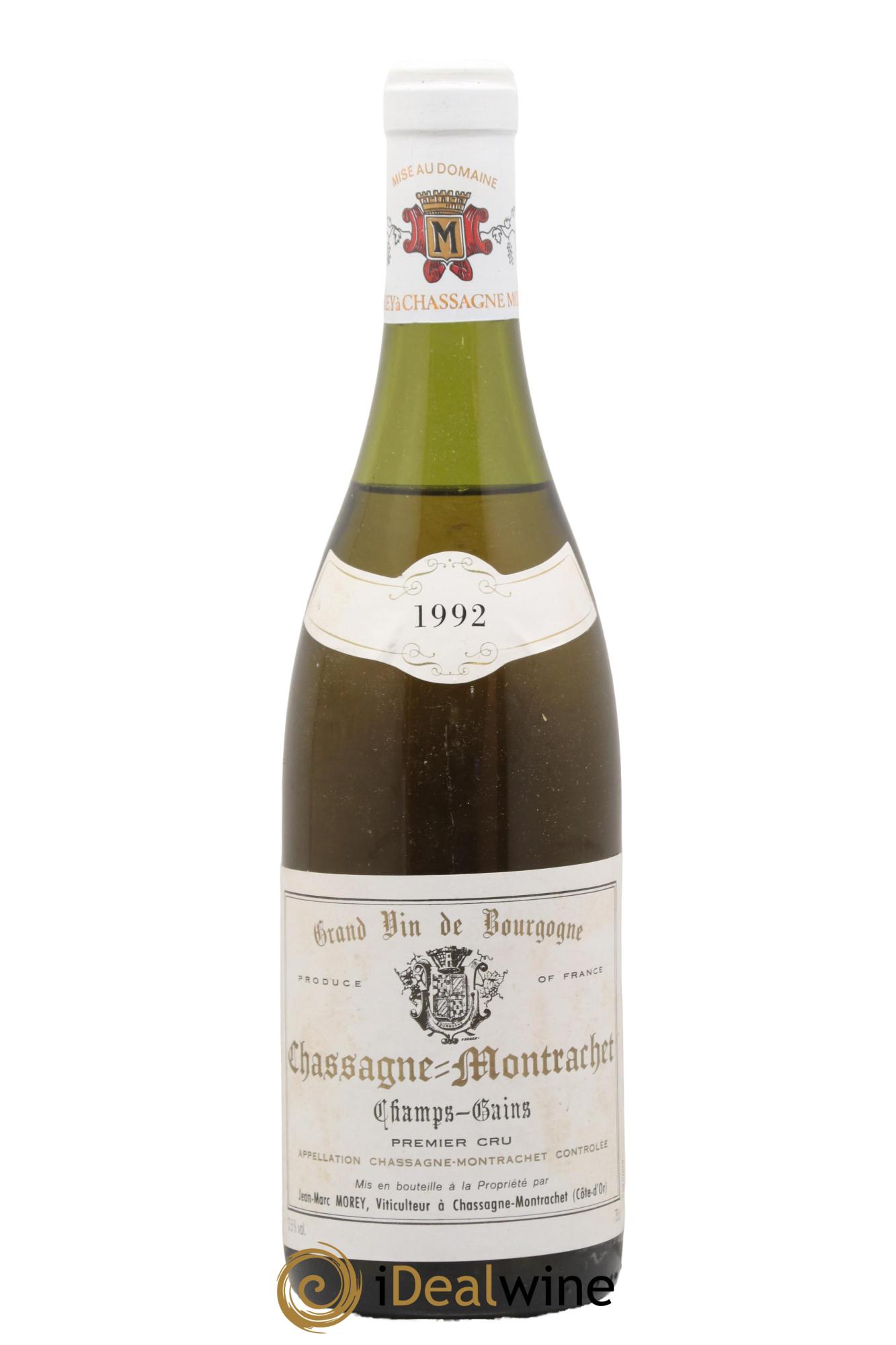 Chassagne-Montrachet 1er Cru Les Champs Gains Jean-Marc Morey 1992 - Posten von 1 Flasche - 0
