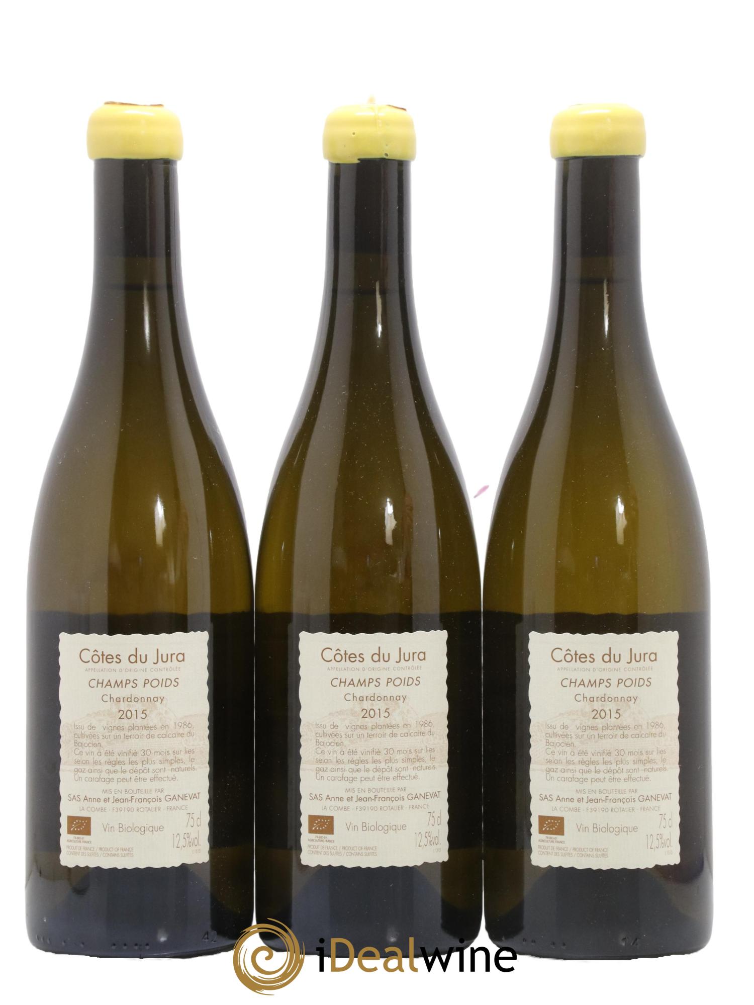 Côtes du Jura Champs Poids Anne et Jean François Ganevat 2015 - Lot de 3 bouteilles - 1