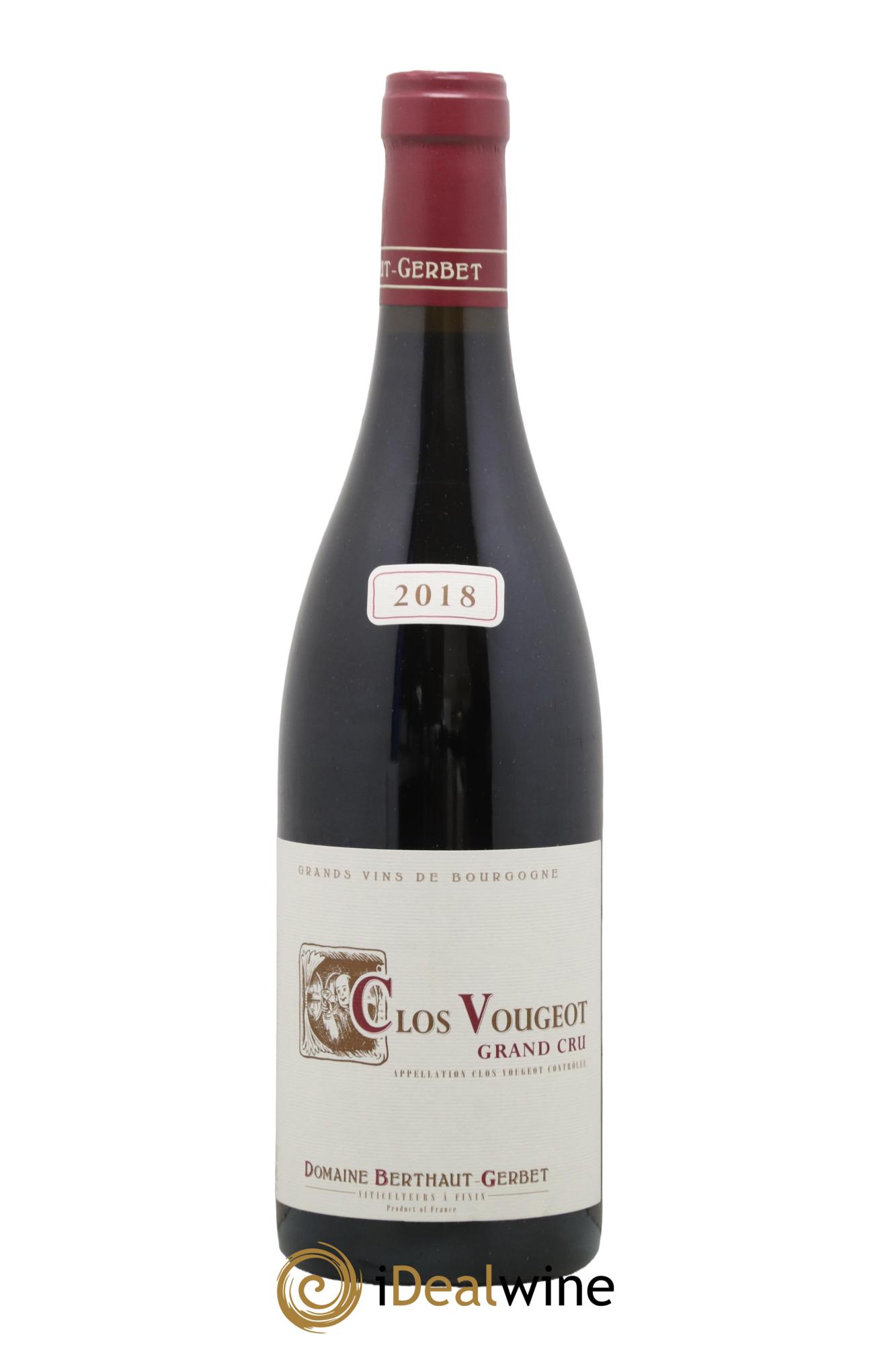 Clos de Vougeot Berthaut Gerbet (Domaine) 2018 - Lot of 1 bottle - 0