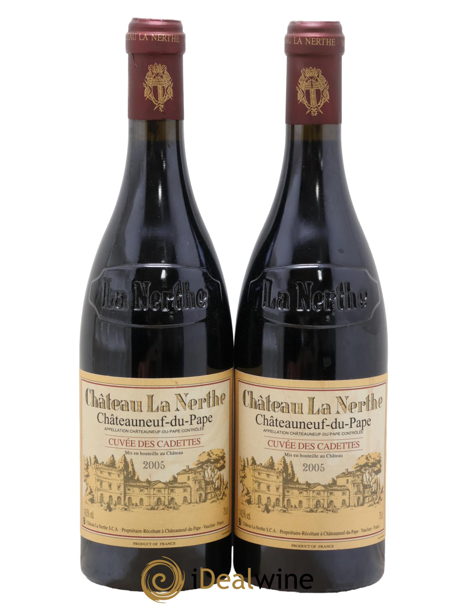 Châteauneuf-du-Pape Château La Nerthe Cuvée des Cadettes Famille Richard 2005 - Lot de 2 bouteilles - 0