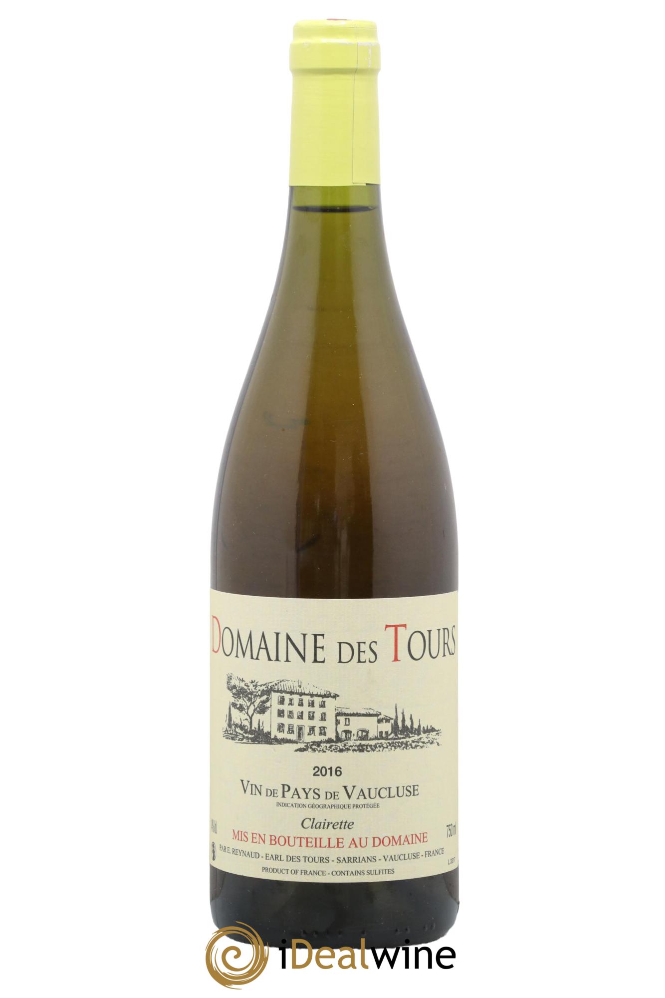 Vaucluse (Vin de Pays de Vaucluse) Domaine des Tours Clairette Emmanuel Reynaud 2016 - Lot de 1 bouteille - 0