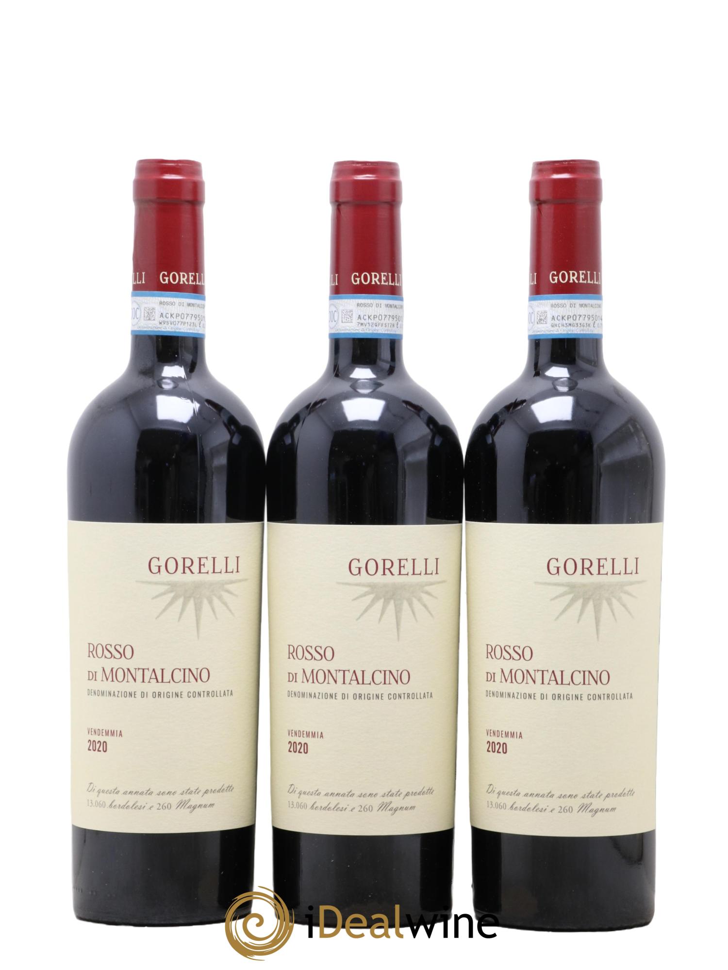 Rosso di Montalcino DOC Gorelli 2020 - Lot de 3 bouteilles - 0