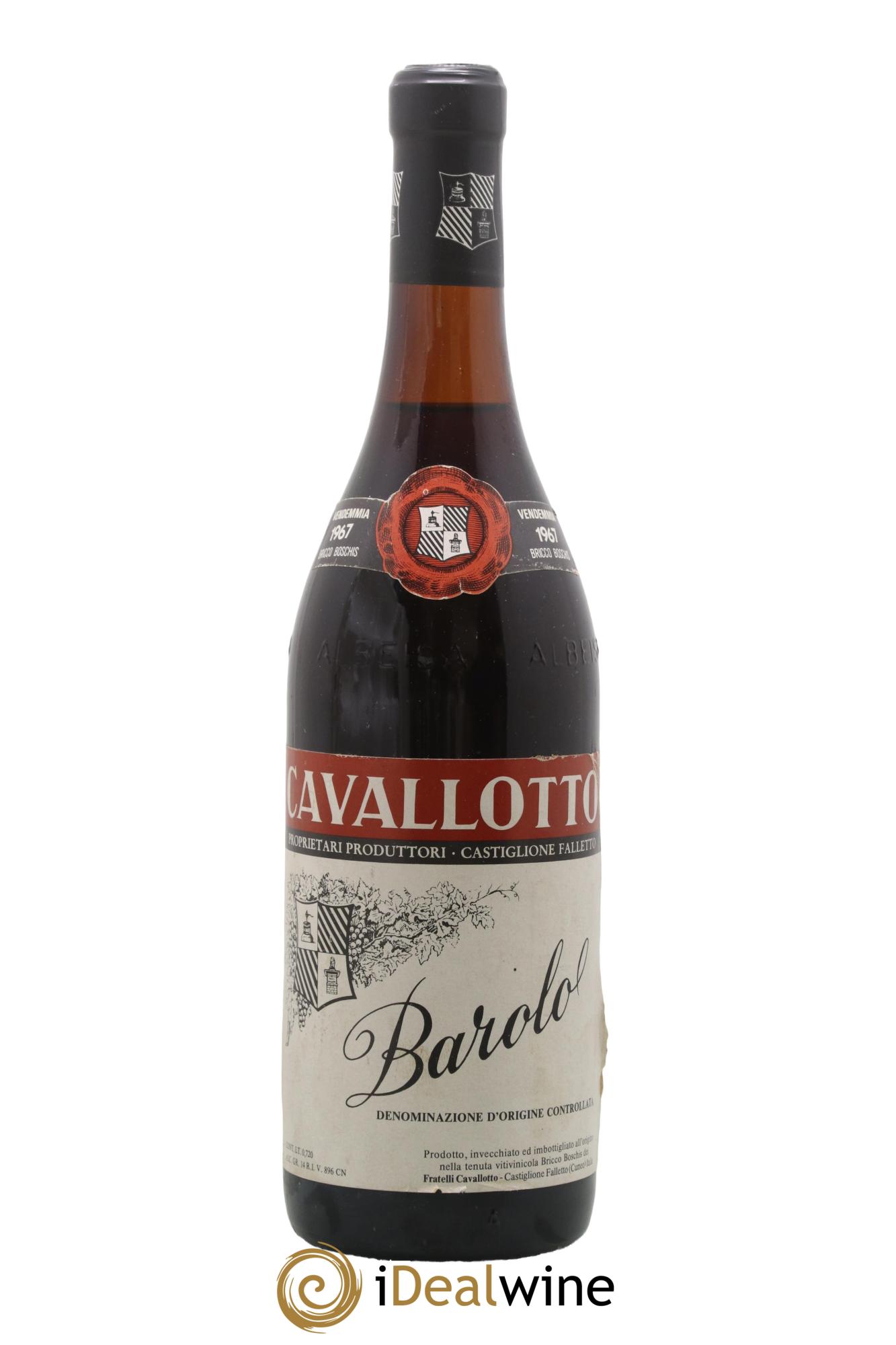 Barolo DOCG Bricco Boschis Cavallotto 1967 - Lot of 1 bottle - 0