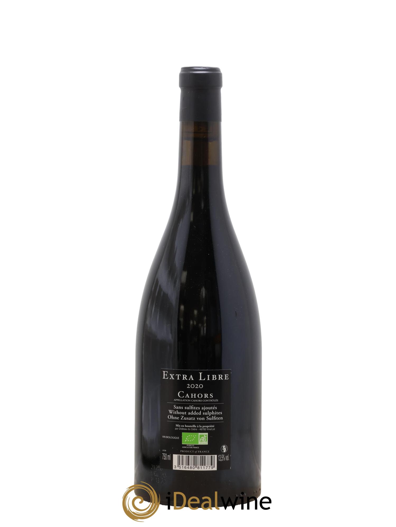 Cahors Château du Cèdre Extra Libre Pascal et Jean-Marc Verhaeghe 2020 - Lot de 1 bouteille - 1