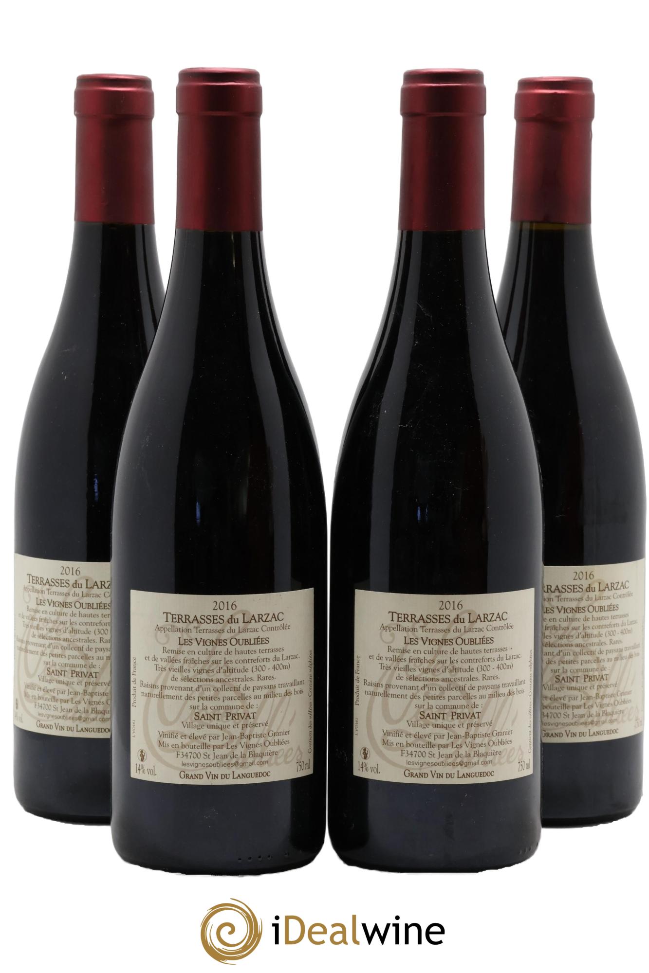 Terrasses du Larzac Les Vignes Oubliées Jean-Baptiste Granier 2016 - Posten von 4 Flaschen - 1