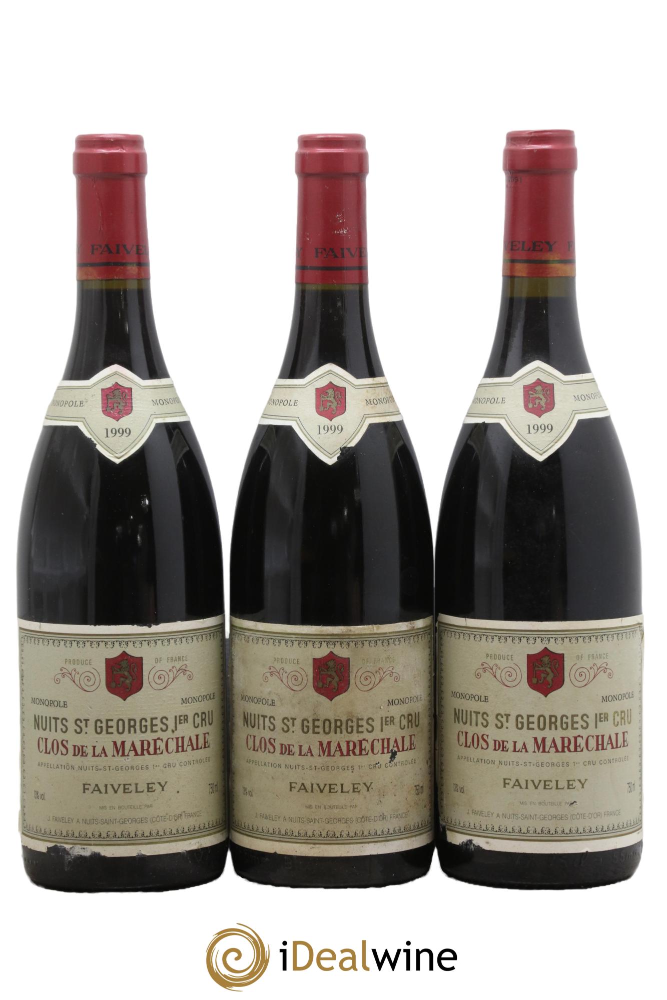 Nuits-Saint-Georges 1er Cru Clos de la Maréchale Faiveley 1999 - Lot de 3 bouteilles - 0