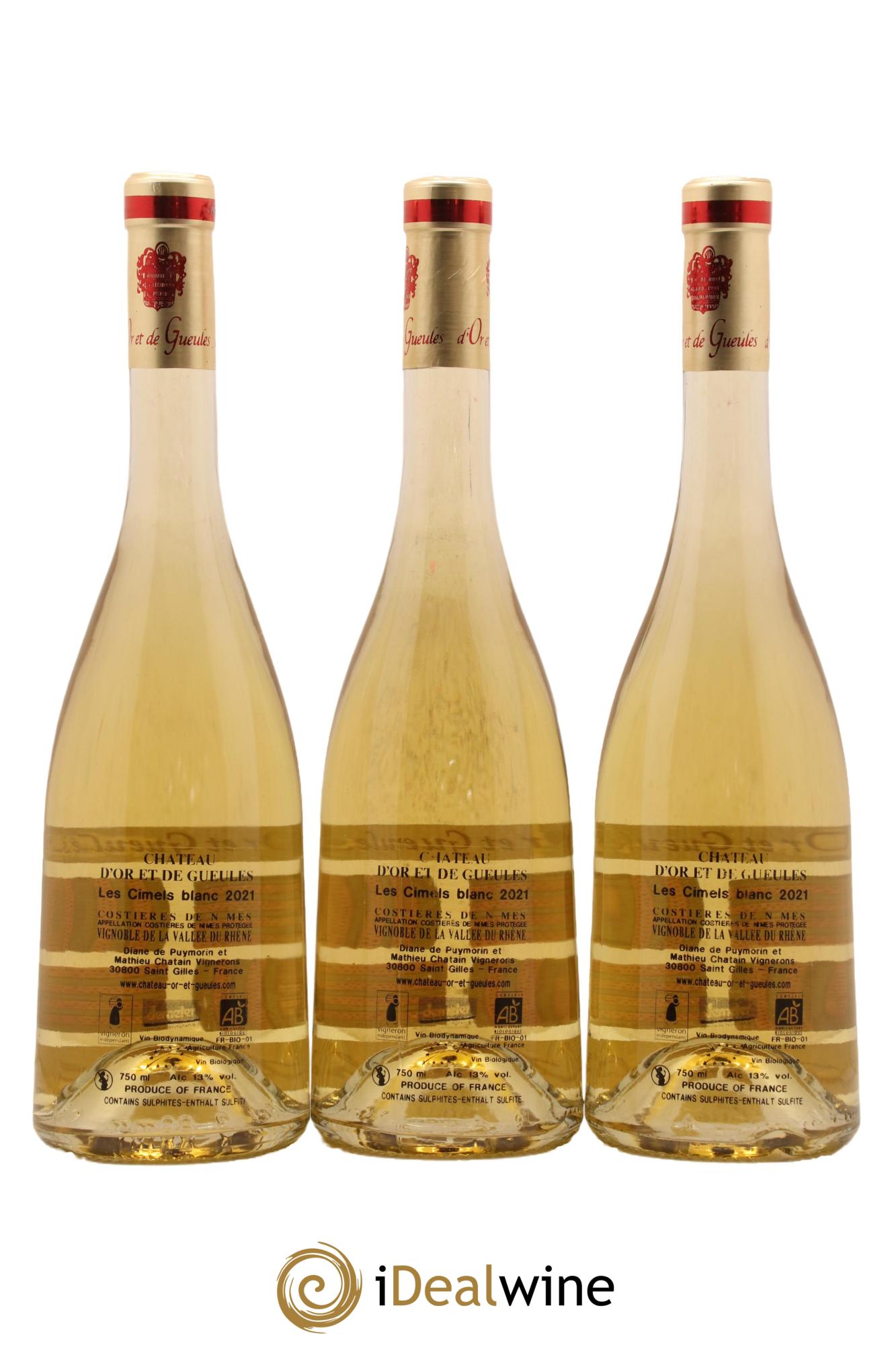 Costières de Nîmes Les Cimels Chateau d Or et de Gueules 2021 - Lot de 3 bouteilles - 1