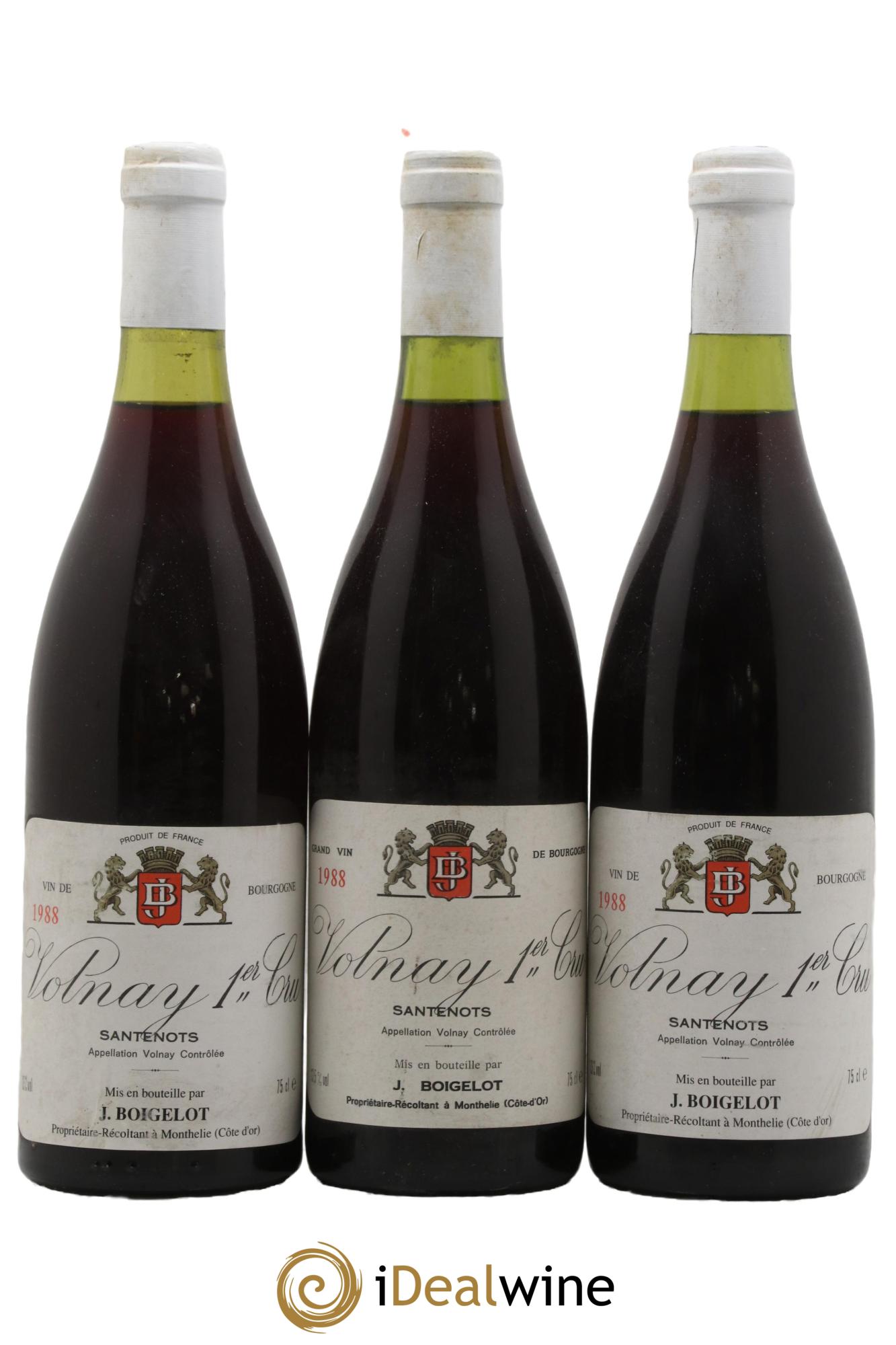 Volnay 1er Cru Santenots Boigelot 1988 - Lot of 3 bottles - 0