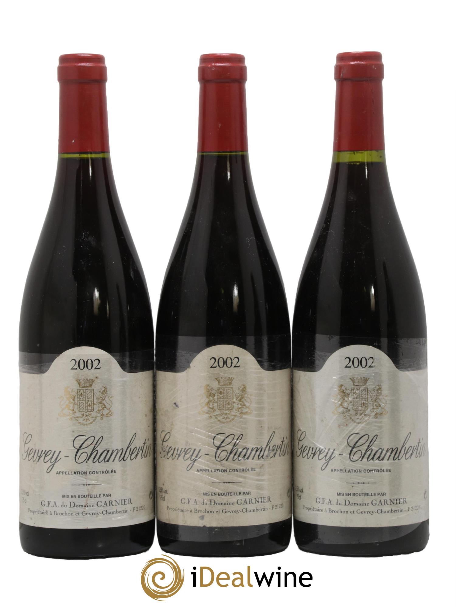Gevrey-Chambertin Domaine Garnier 2002 - Lot de 3 bouteilles - 0