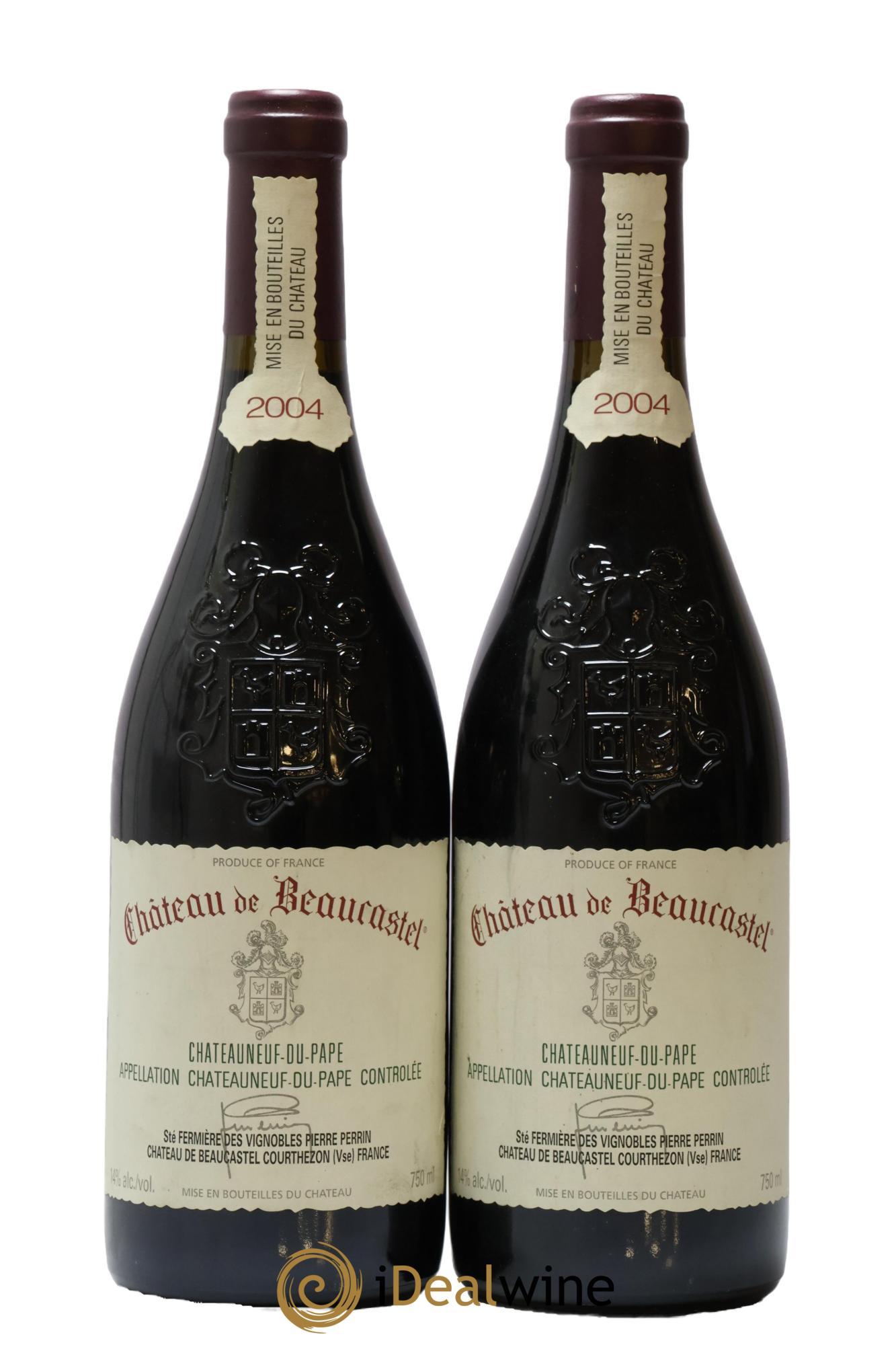 Châteauneuf-du-Pape Château de Beaucastel Famille Perrin 2004 - Lotto di 2 bottiglie - 0