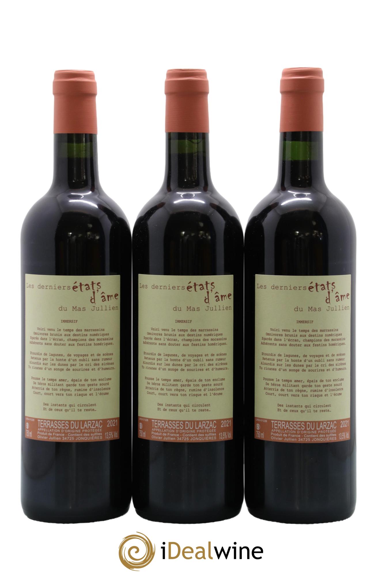 Terrasses du Larzac Mas Jullien Les derniers états d'âme Olivier Jullien 2021 - Lot de 3 bouteilles - 0