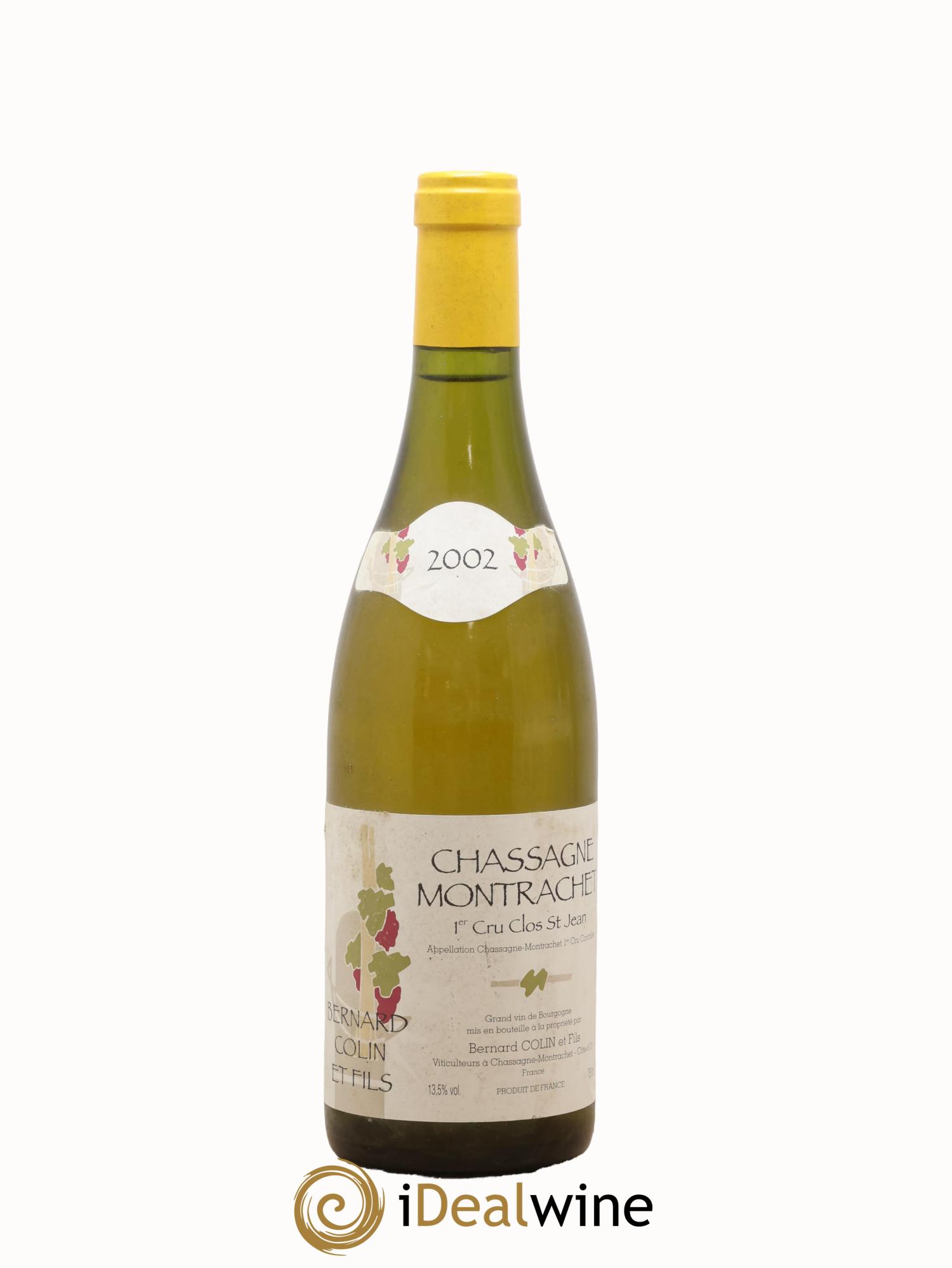 Chassagne-Montrachet 1er Cru Clos Saint-Jean Bernard Colin Et Fils 2002 - Lot de 1 bouteille - 0