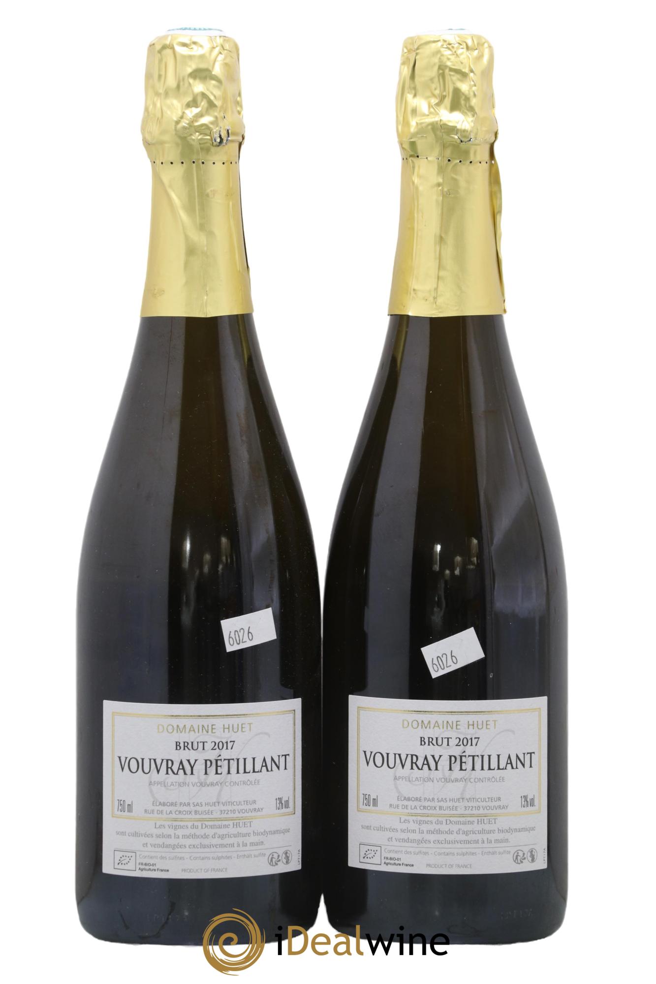 Vouvray Pétillant Brut Domaine Huet 2017 - Posten von 2 Flaschen - 1