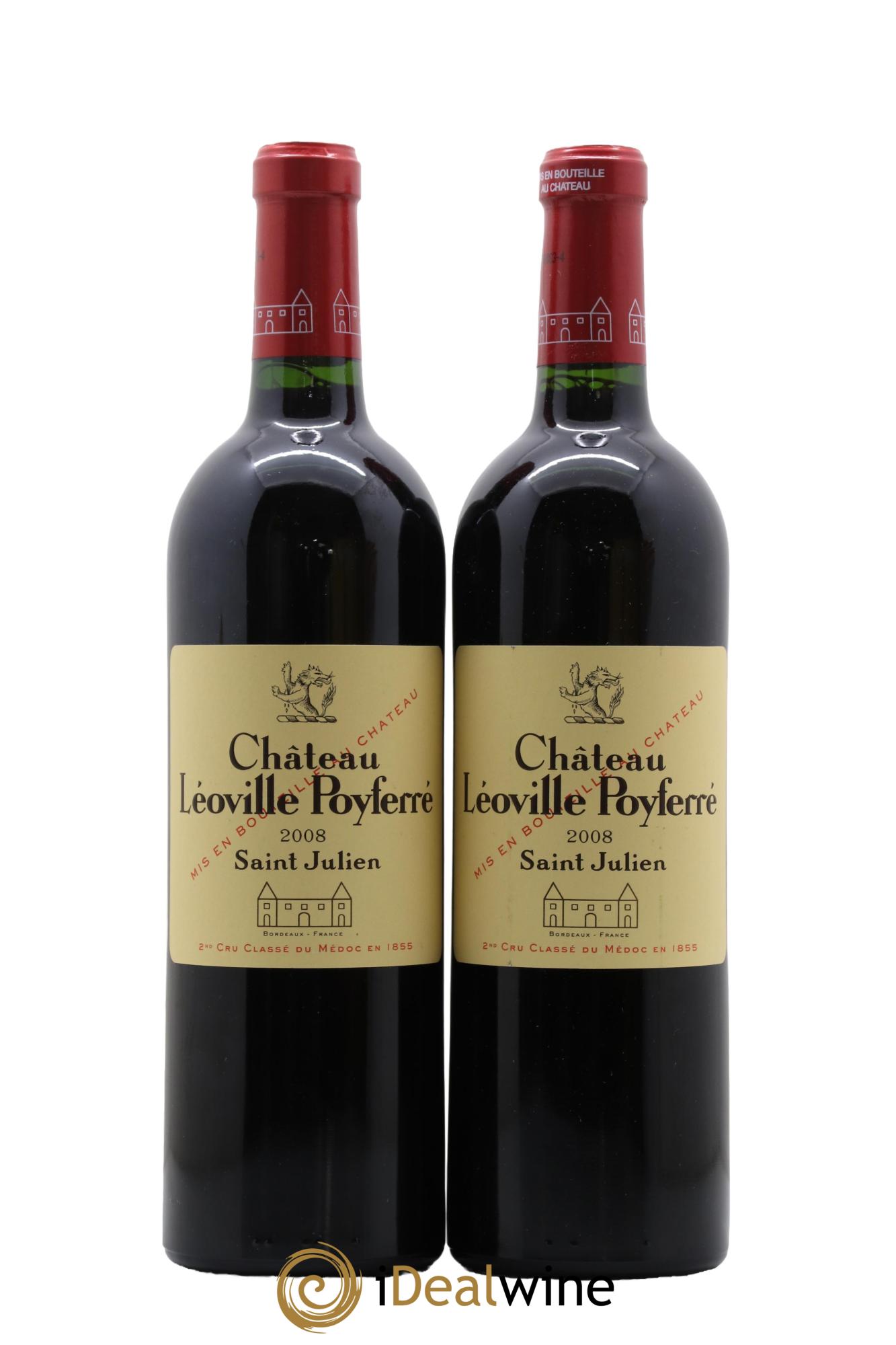 Château Léoville Poyferré 2ème Grand Cru Classé 2008 - Lot de 2 bouteilles - 0