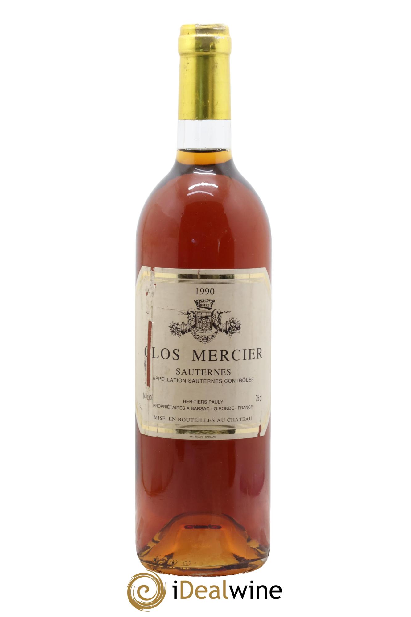 Sauternes Clos Mercier 1990 - Lot of 1 bottle - 0