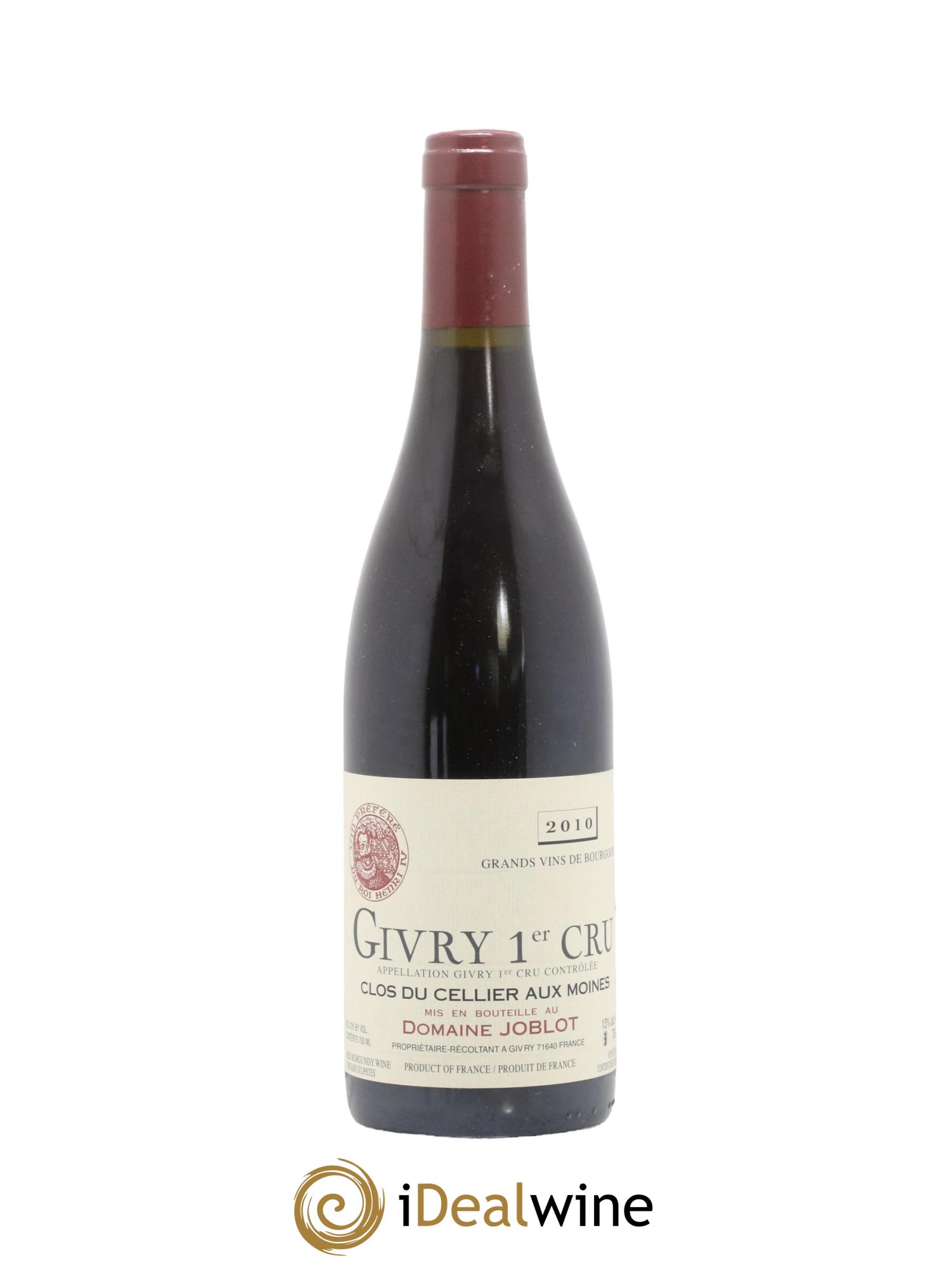 Givry 1er Cru Clos du Cellier aux Moines Joblot (Domaine) 2010 - Lot de 1 bouteille - 0