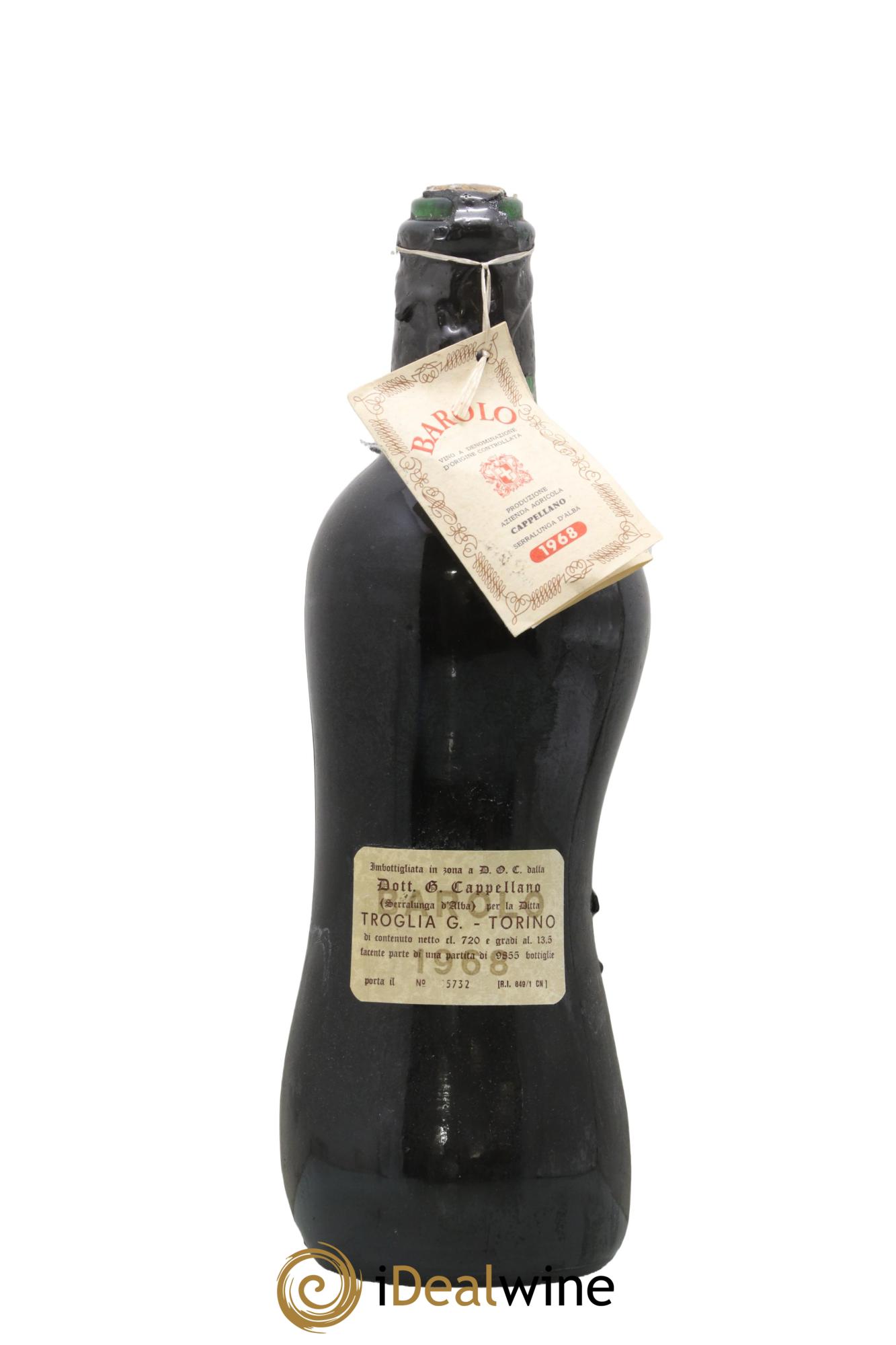 Barolo Cappellano Troglia 1968 - Lot de 1 bouteille - 0