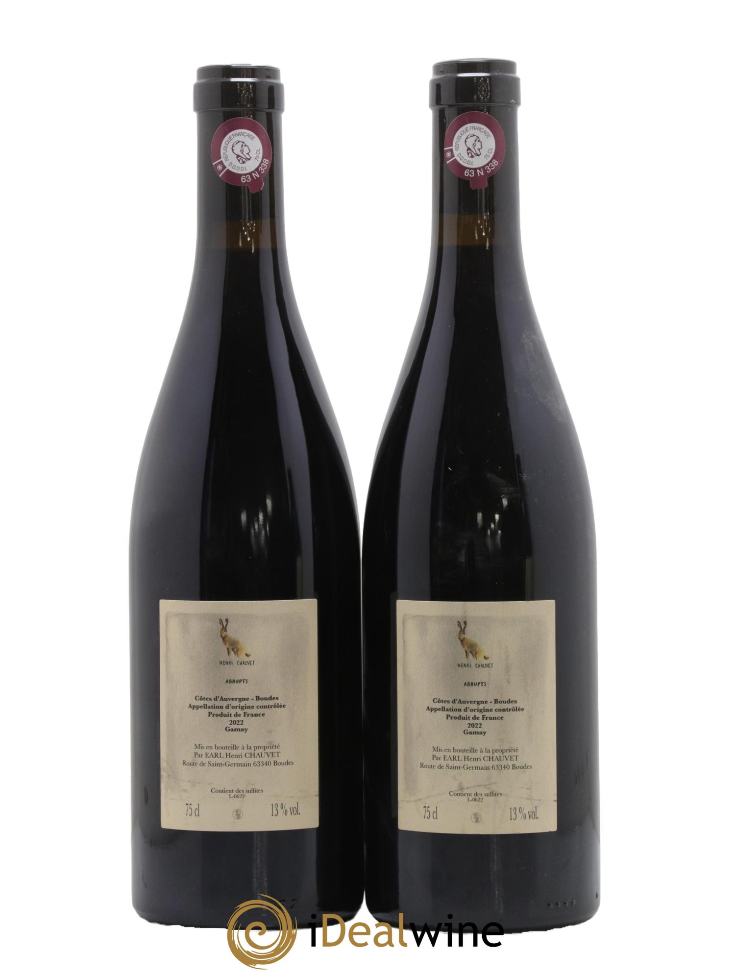 Côtes d'Auvergne AOP Abrupts Henri Chauvet 2022 - Lotto di 2 bottiglie - 1
