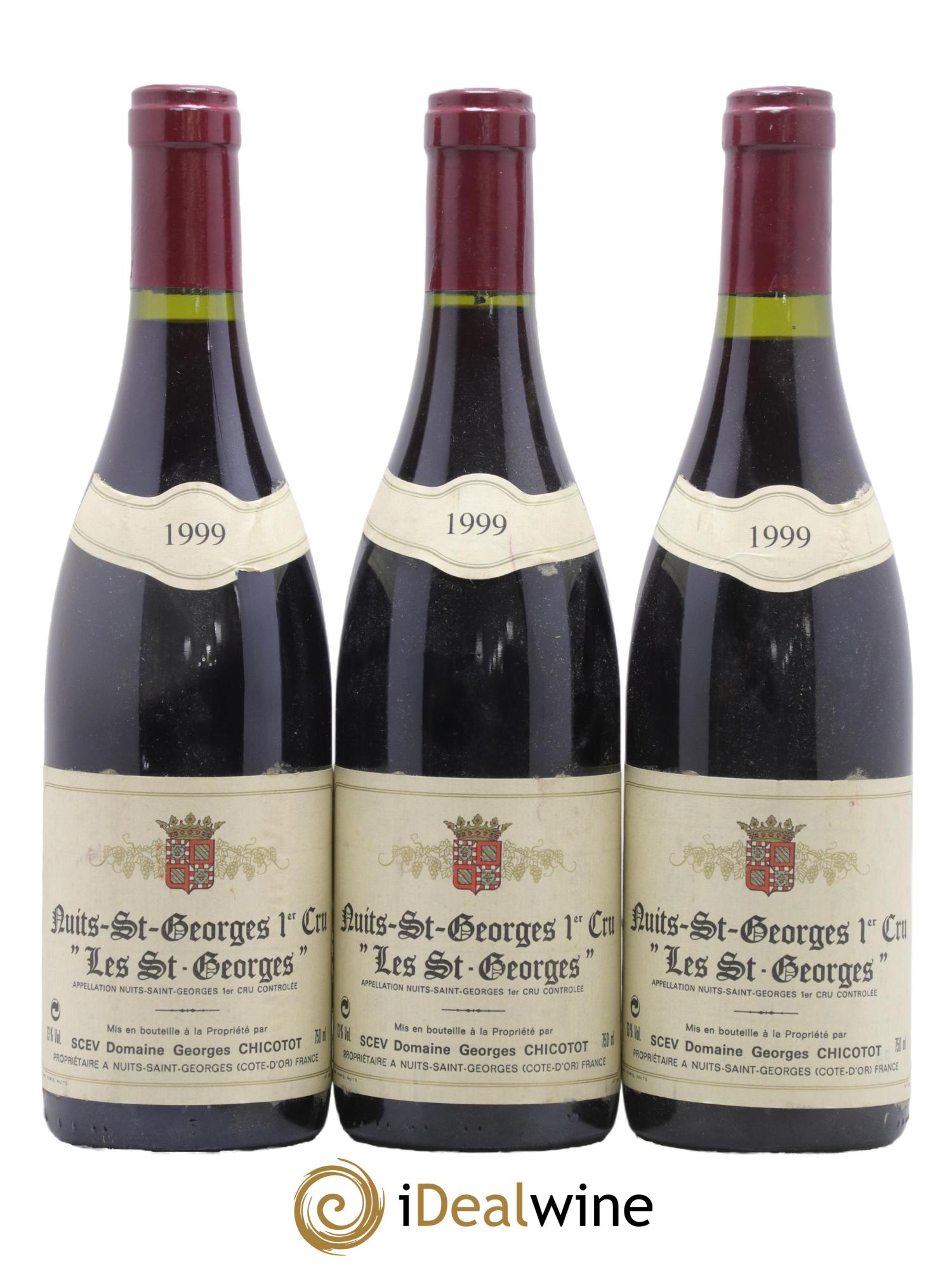 Nuits-Saint-Georges 1er Cru Les Saint-Georges Chicotot 1999 - Lot de 3 bouteilles - 0