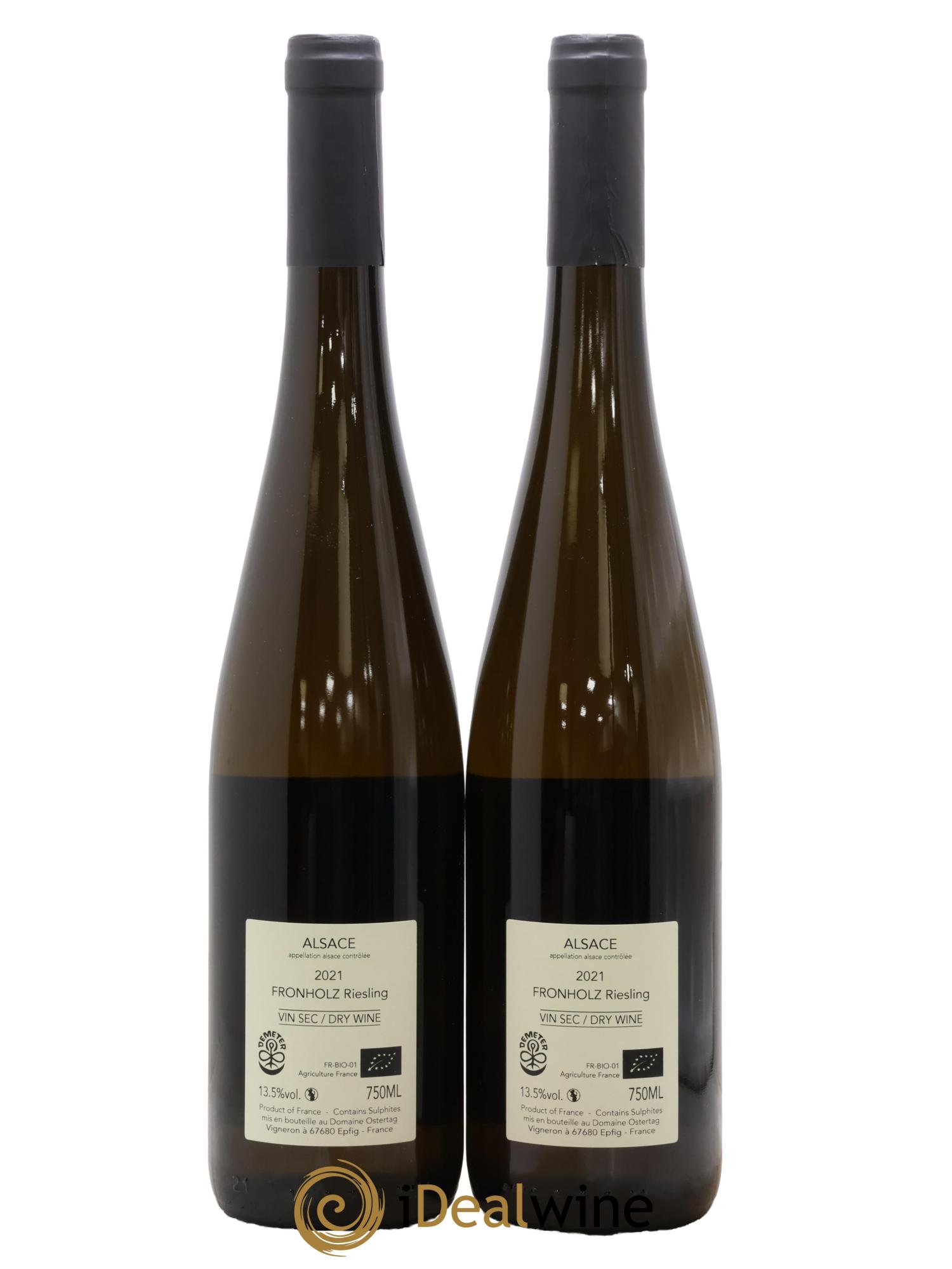 Alsace Riesling Fronholz Ostertag (Domaine) 2021 - Lot de 2 bouteilles - 1