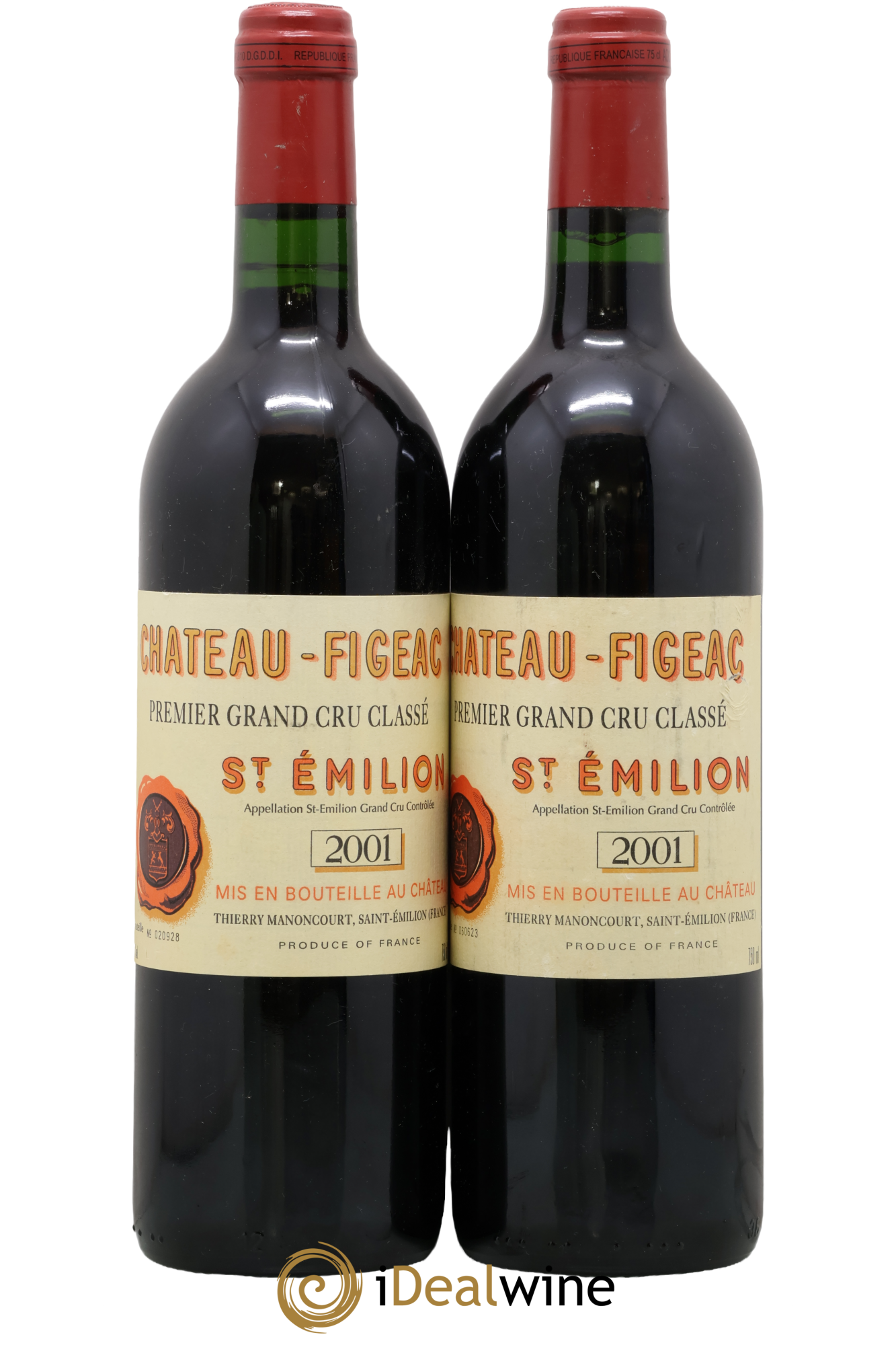 Château Figeac 1er Grand Cru Classé A 2001 - Lot de 2 bouteilles - 0