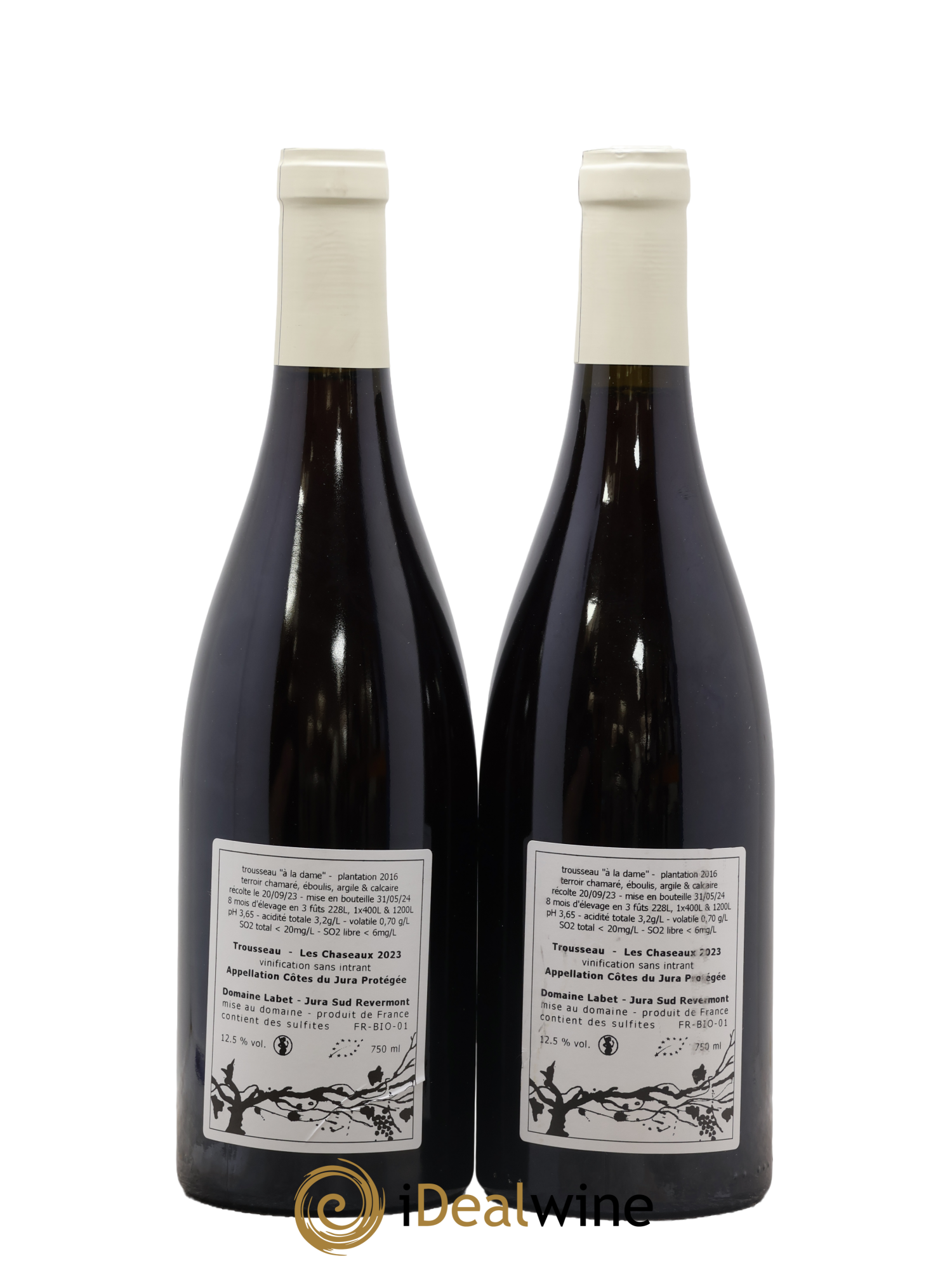 Côtes du Jura Les Chaseaux Romain - Julien - Charline Labet 2023 - Lot de 2 bouteilles - 1